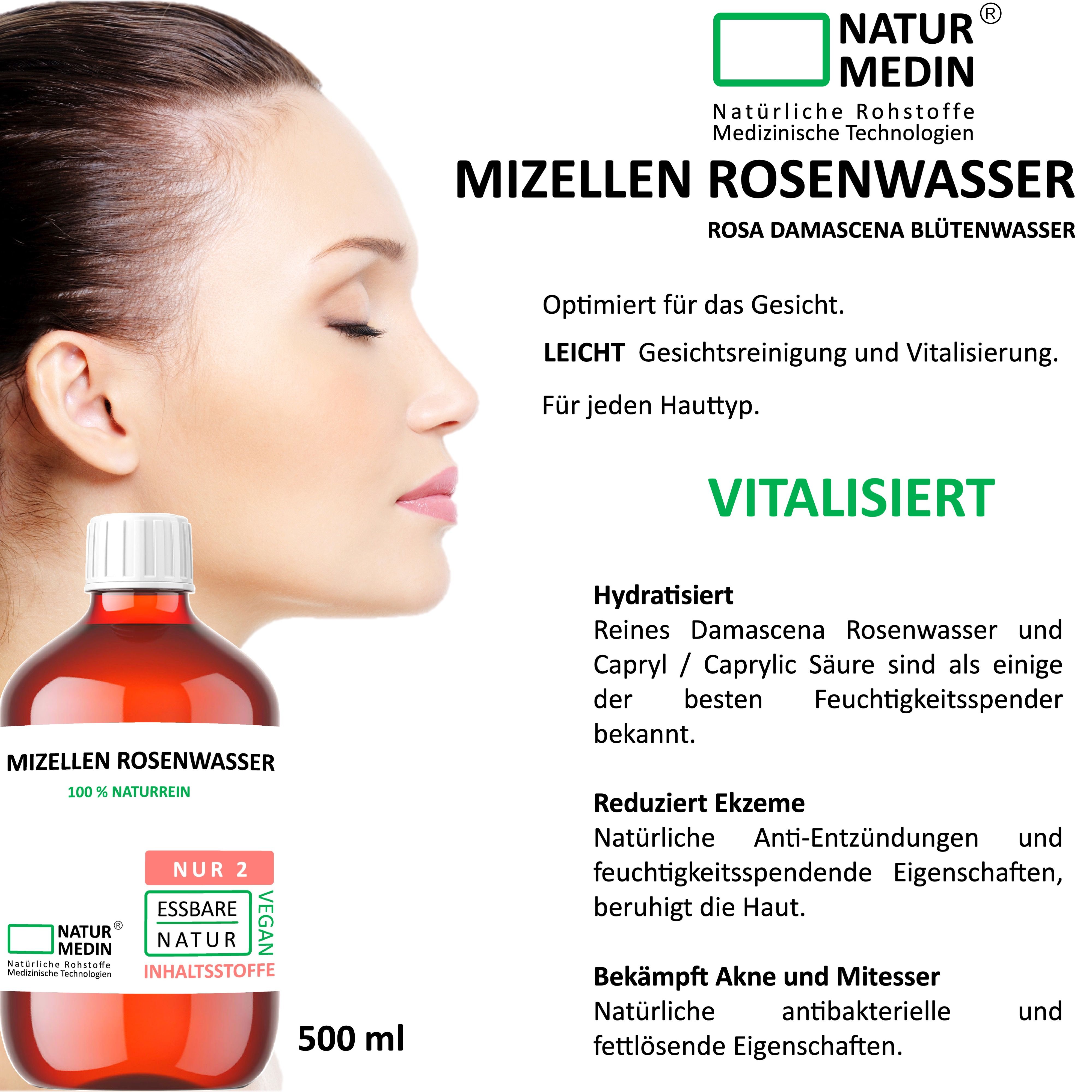NATURMEDIN® Mizellen Rosenwasser Balanced