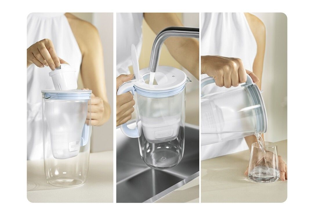 Brita Glas Kanne Model One Wasserfilter Kanne