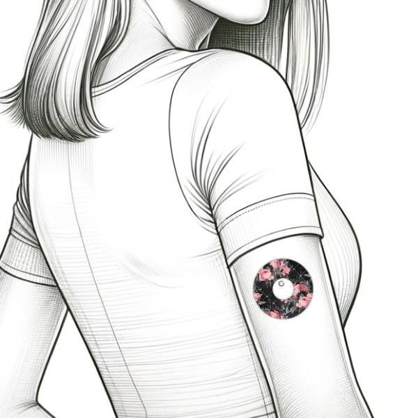 Diasticker® Freestyle Libre 3 / 3 Plus Fixiertapes "Black Floral"