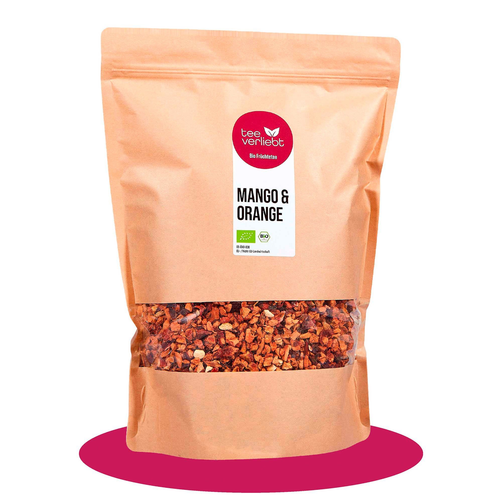 teeverliebt - Mango & Orange Bio loser Früchtetee Großpackung I Tropisch-fruchtig mit Mango & Orange