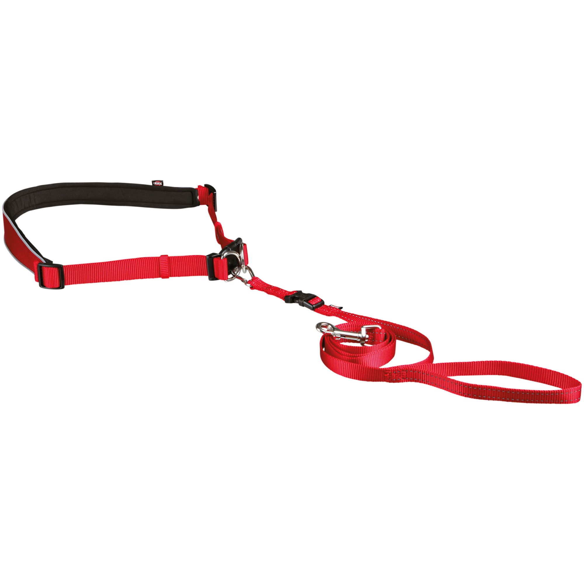Bauchgurt mit Hundeleine - Rot - Bauchgurt für Bauchumfang: 60-130 cm
