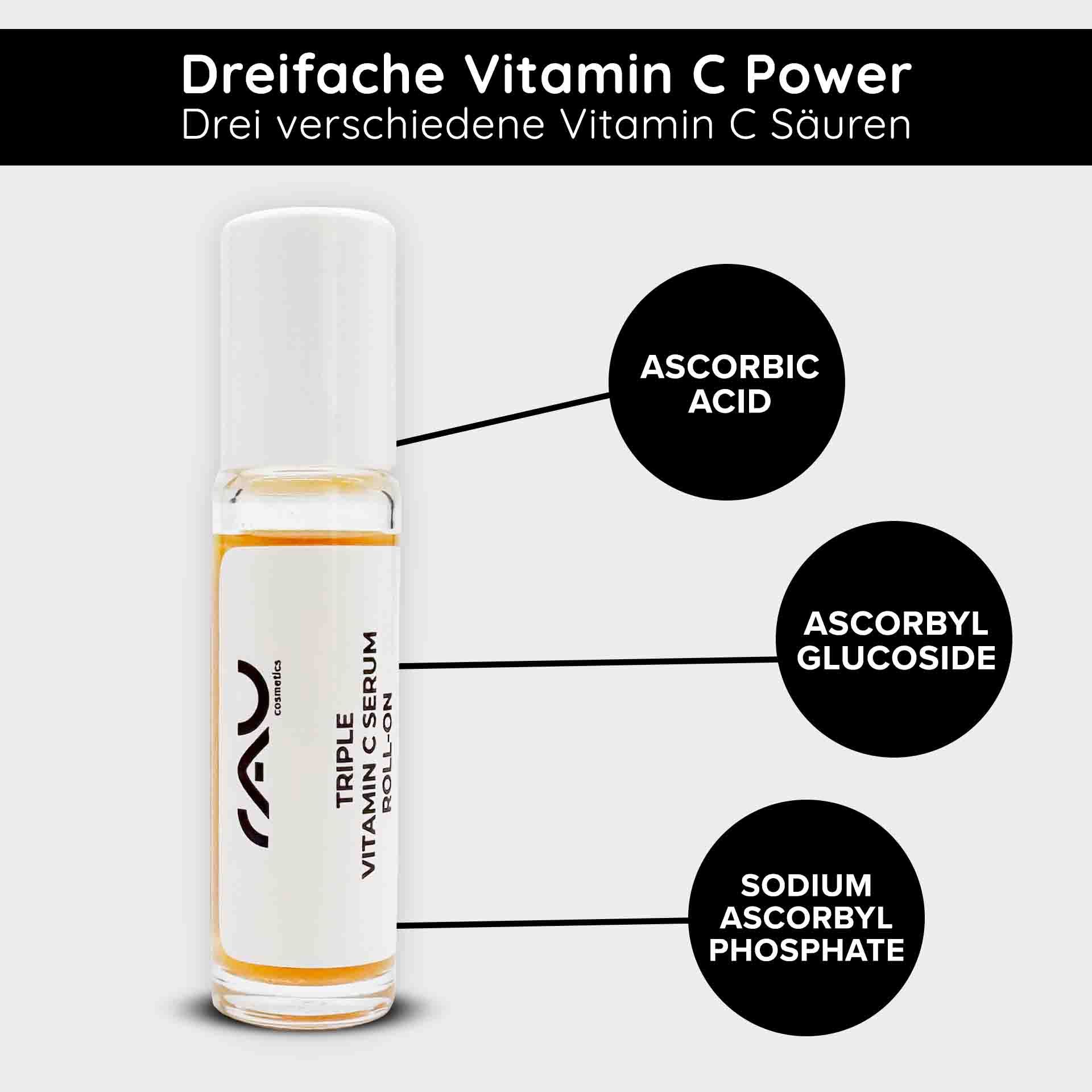 RAU Cosmetics Triple Vitamin C Serum Roll-On