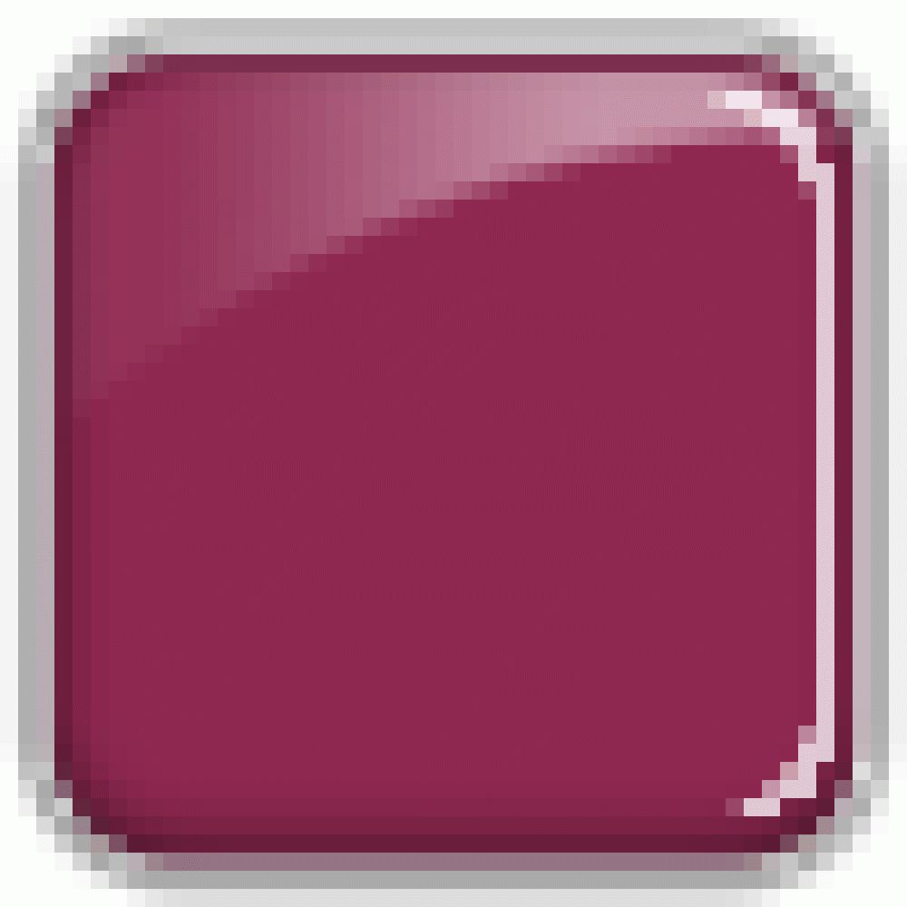 Quadratische, glänzende, hellviolette Farbprobe mit abgerundeten Ecken und weißem Rand.