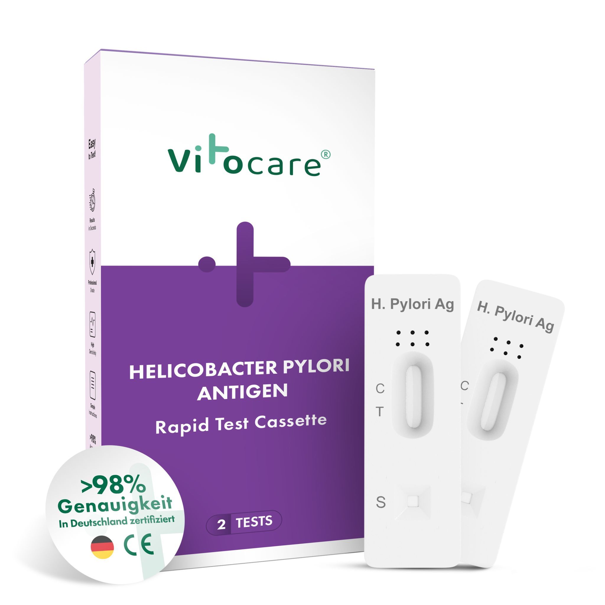 Vitocare Helicobacter Pylori Test - Stuhltest Magenbakterien 2 St