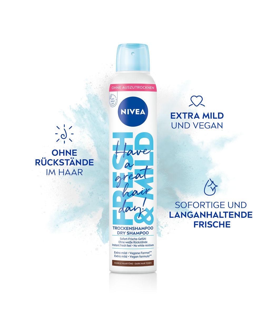NIVEA Trockenshampoo Fresh & Mild Dunkle Haartöne