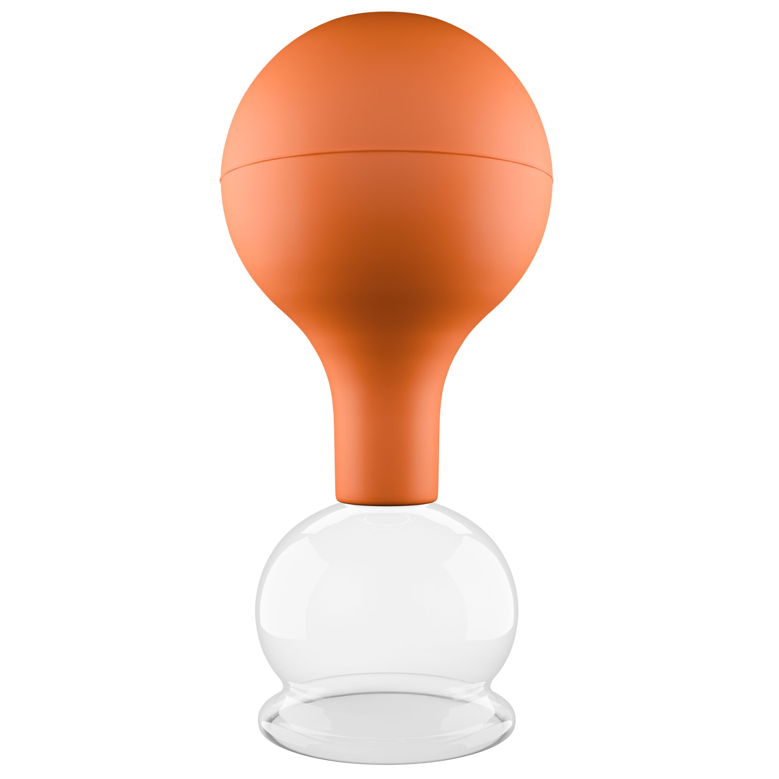 Pulox Schröpfglas aus Echtglas mit Saugball - 40mm in Braun