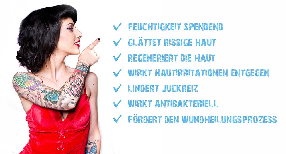 Blueline Tattoo Creme, After Tattoo Pflege nach dem Stechen, Tattoocreme pflegt und schützt die Haut