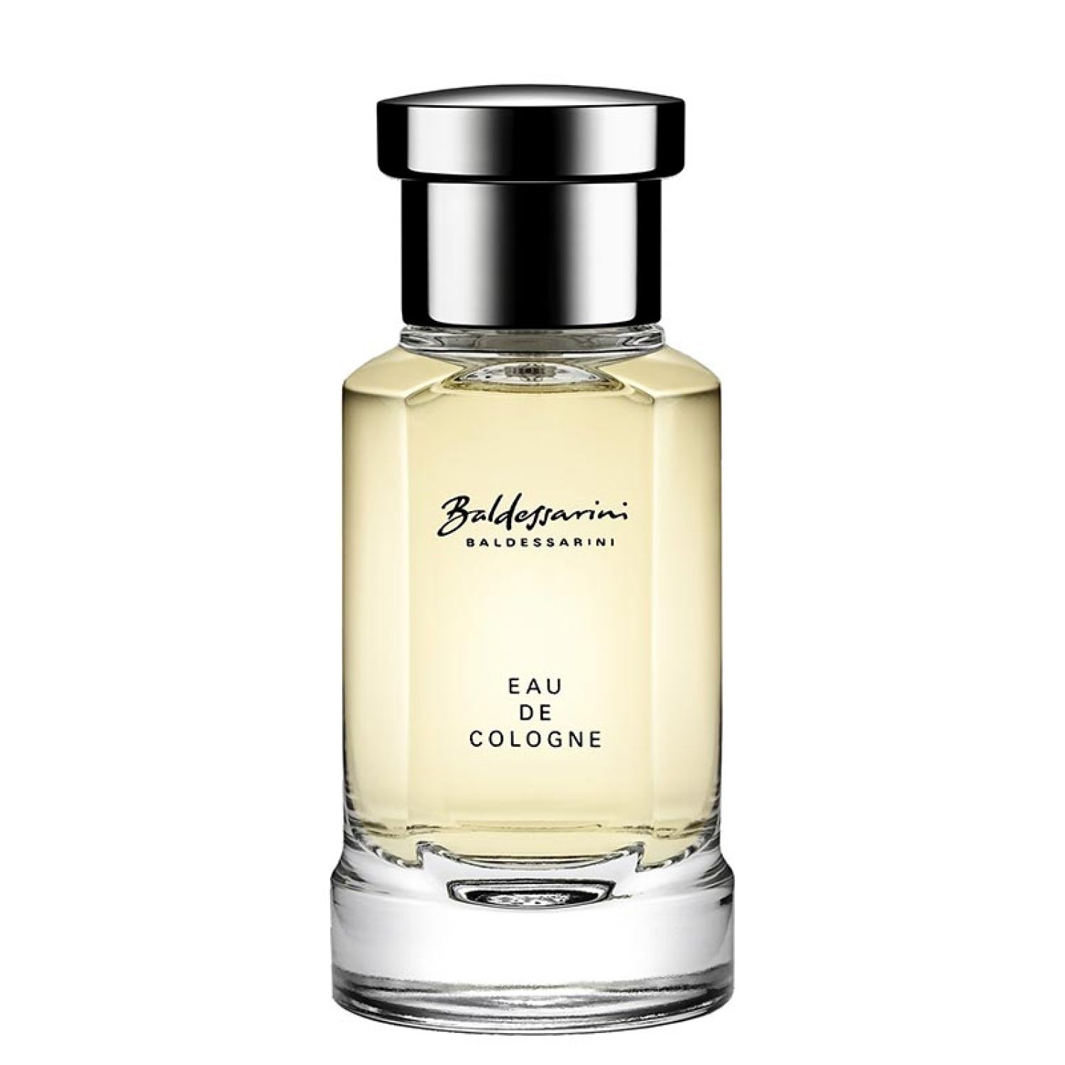 Flakon mit silbernem Deckel. Aufschrift: Baldessarini, Eau de Cologne.