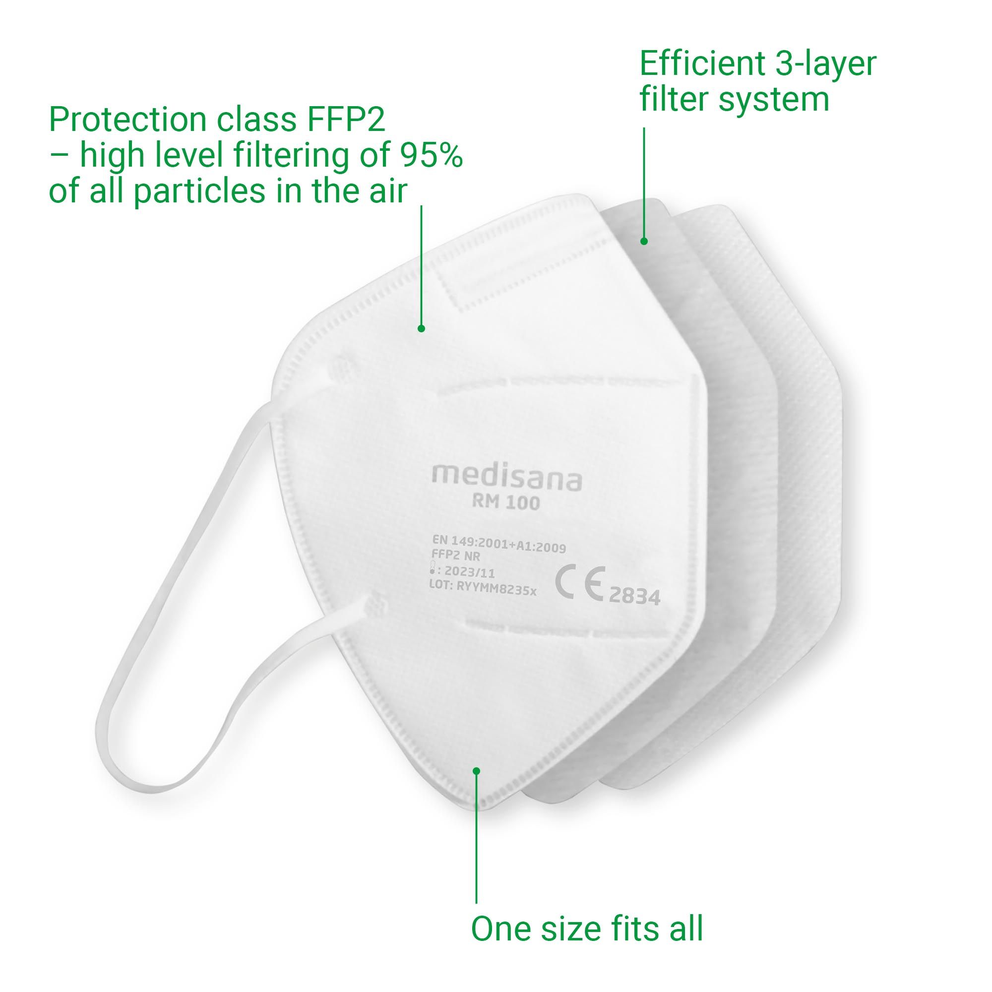 medisana RM 100 FFP2 Atemschutzmaske Staubmaske Atemmaske - 10 Stück