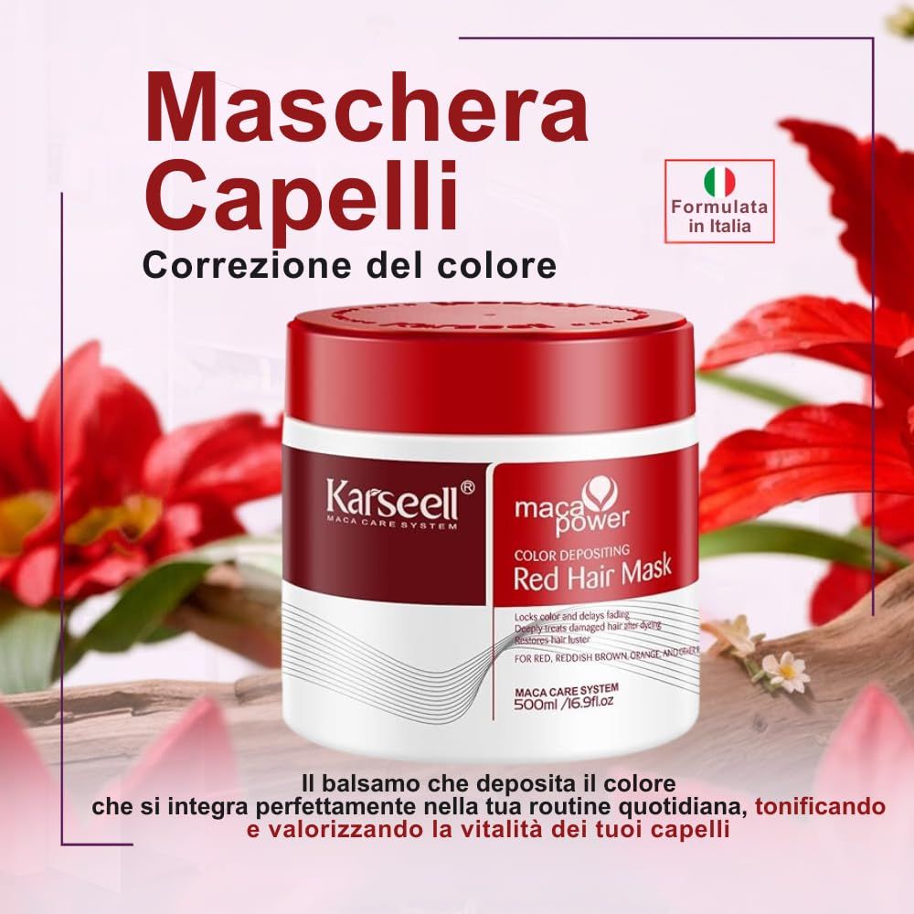 Karseell Red Hair Mask in rotem Tiegel, 500ml.