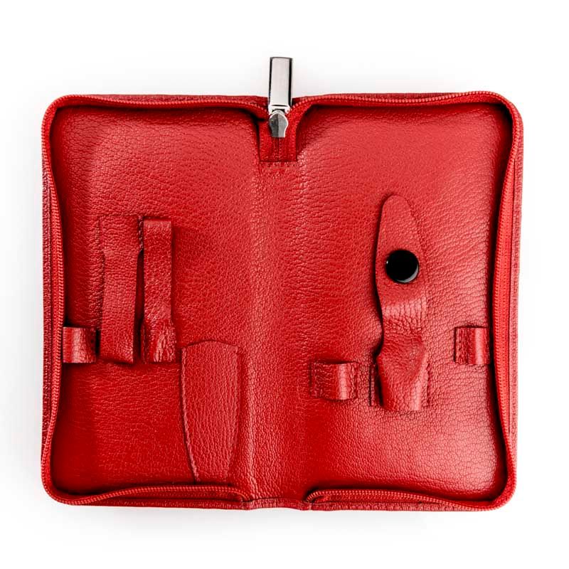 REMOS Etui "Pan", echtes Leder, rot, leer