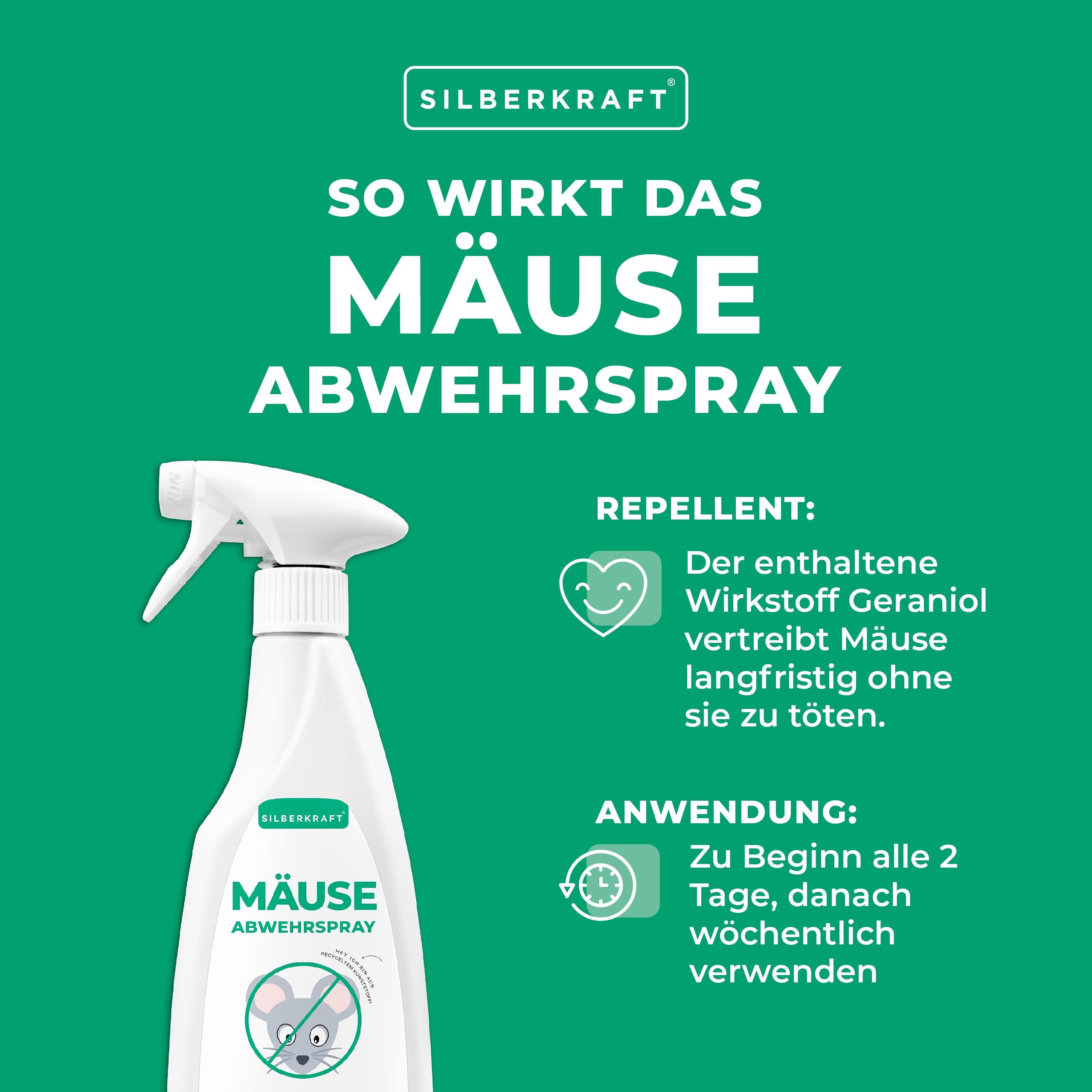 SILBERKRAFT Mäus-Abwehr-Spray 2x500 ml - SHOP APOTHEKE