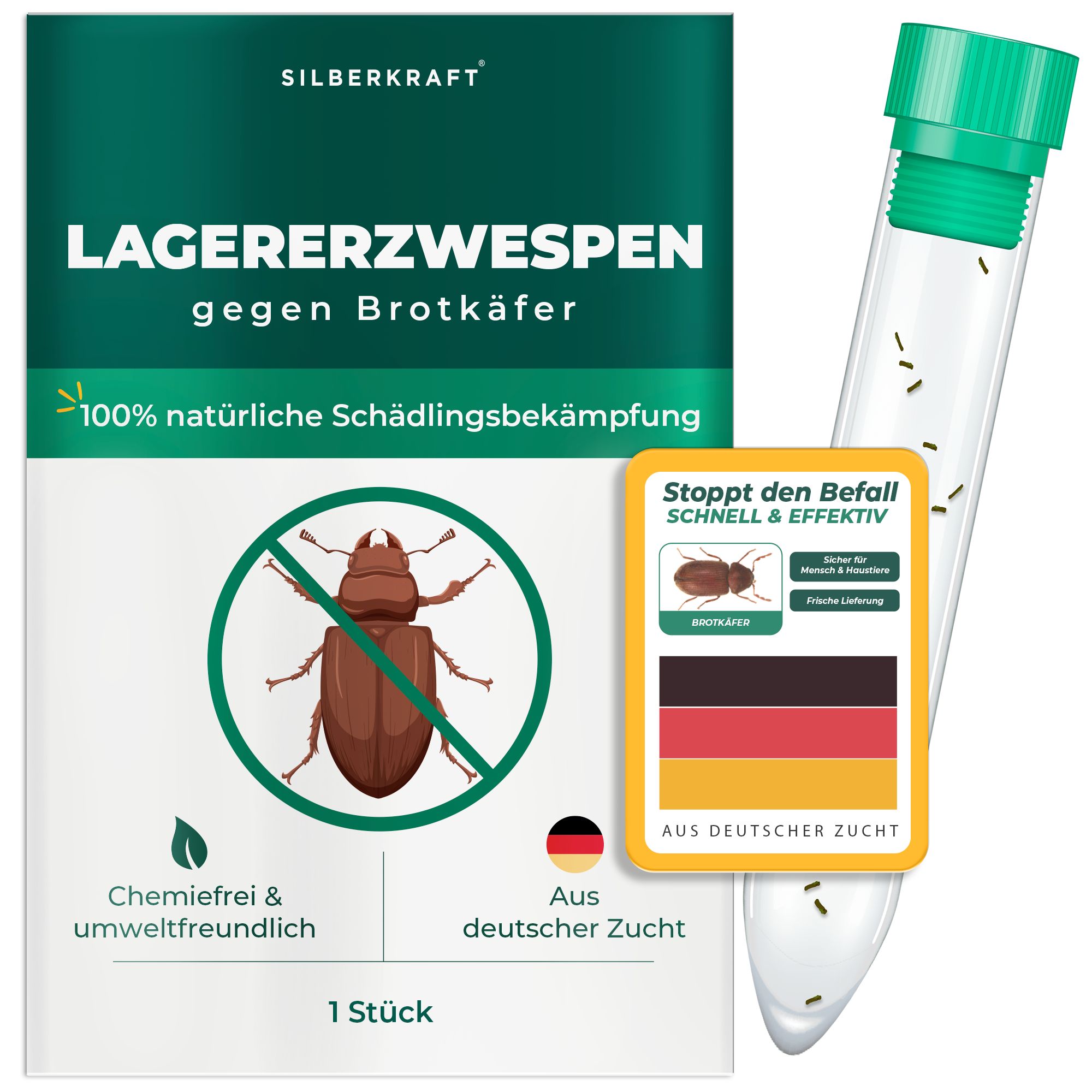 SILBERKRAFT Lagererzwespen gegen Brotkäfer