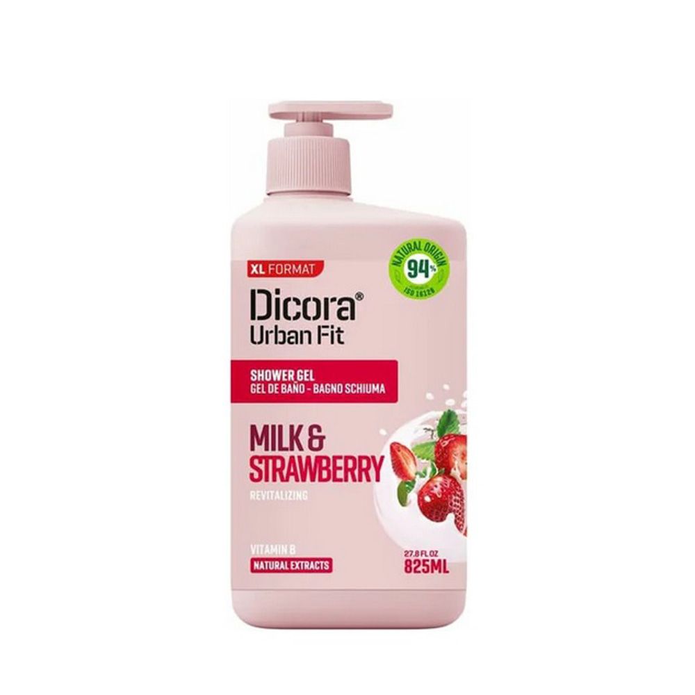 Dicora Duschgel mit Milch und Erdbeerextrakt 825ml 0,825 l
