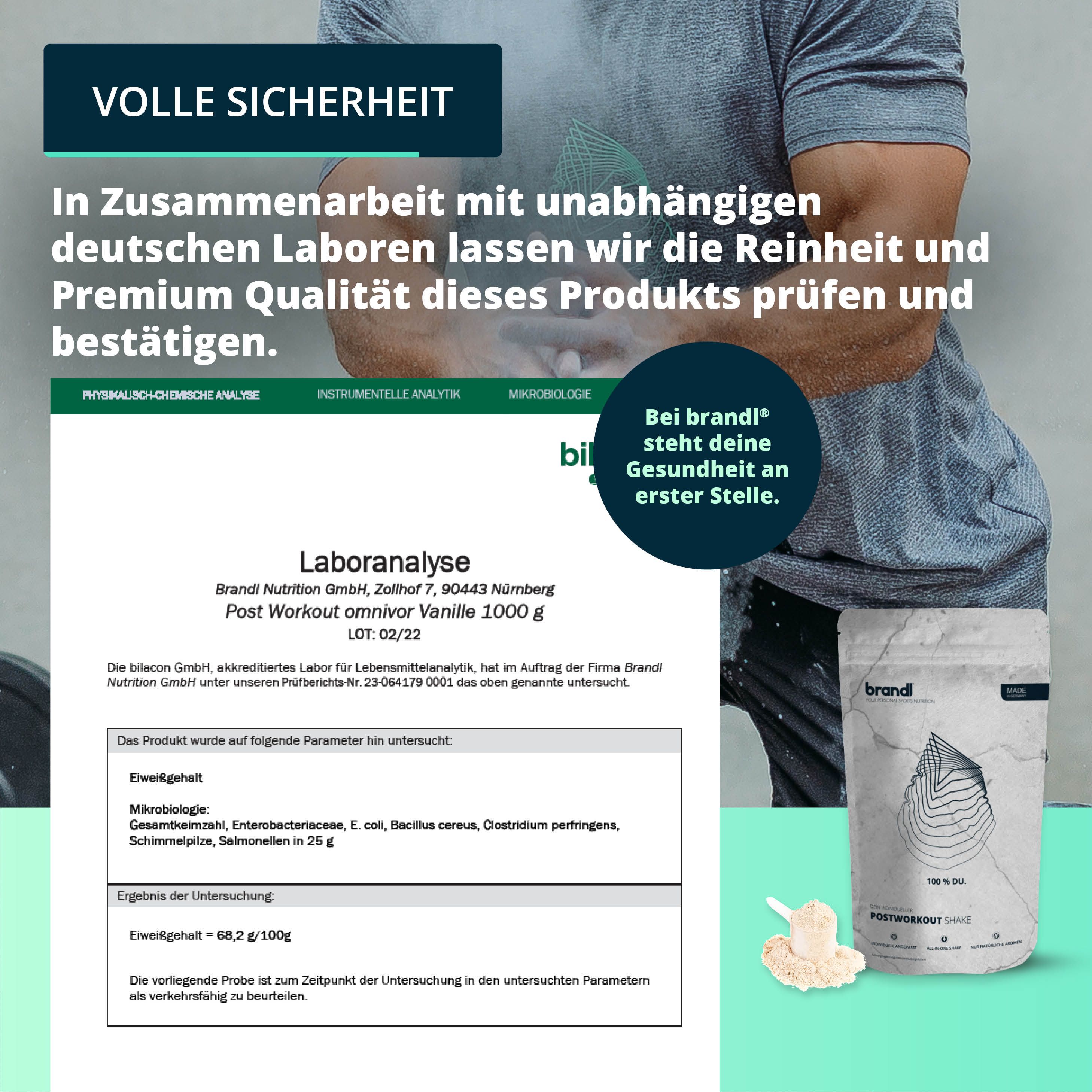 brandl® Veganes Protein-Pulver All-in-One nach dem Training | 4K-Kombi-Vegan-Protein