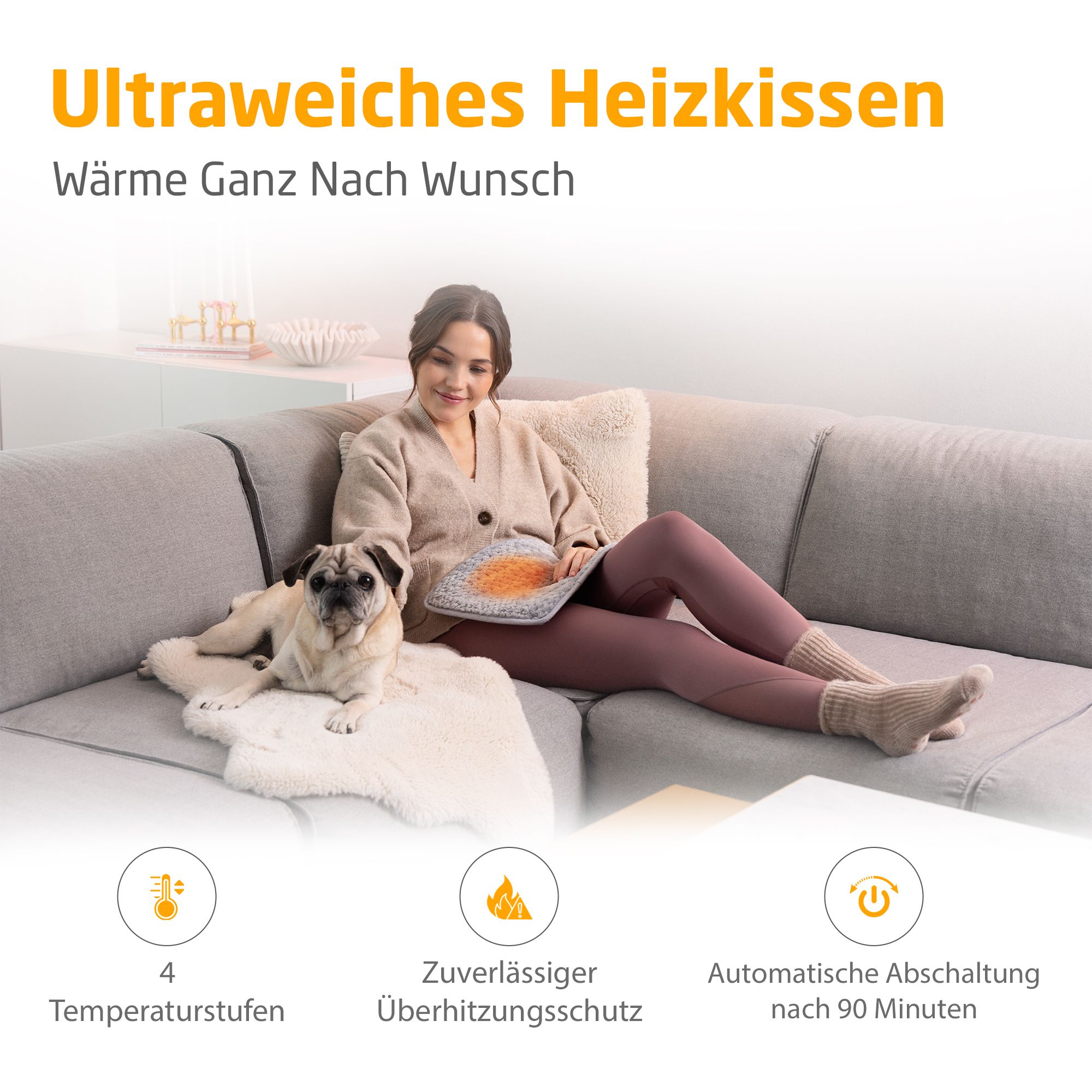 medisana HP 516 Heizkissen - light grey