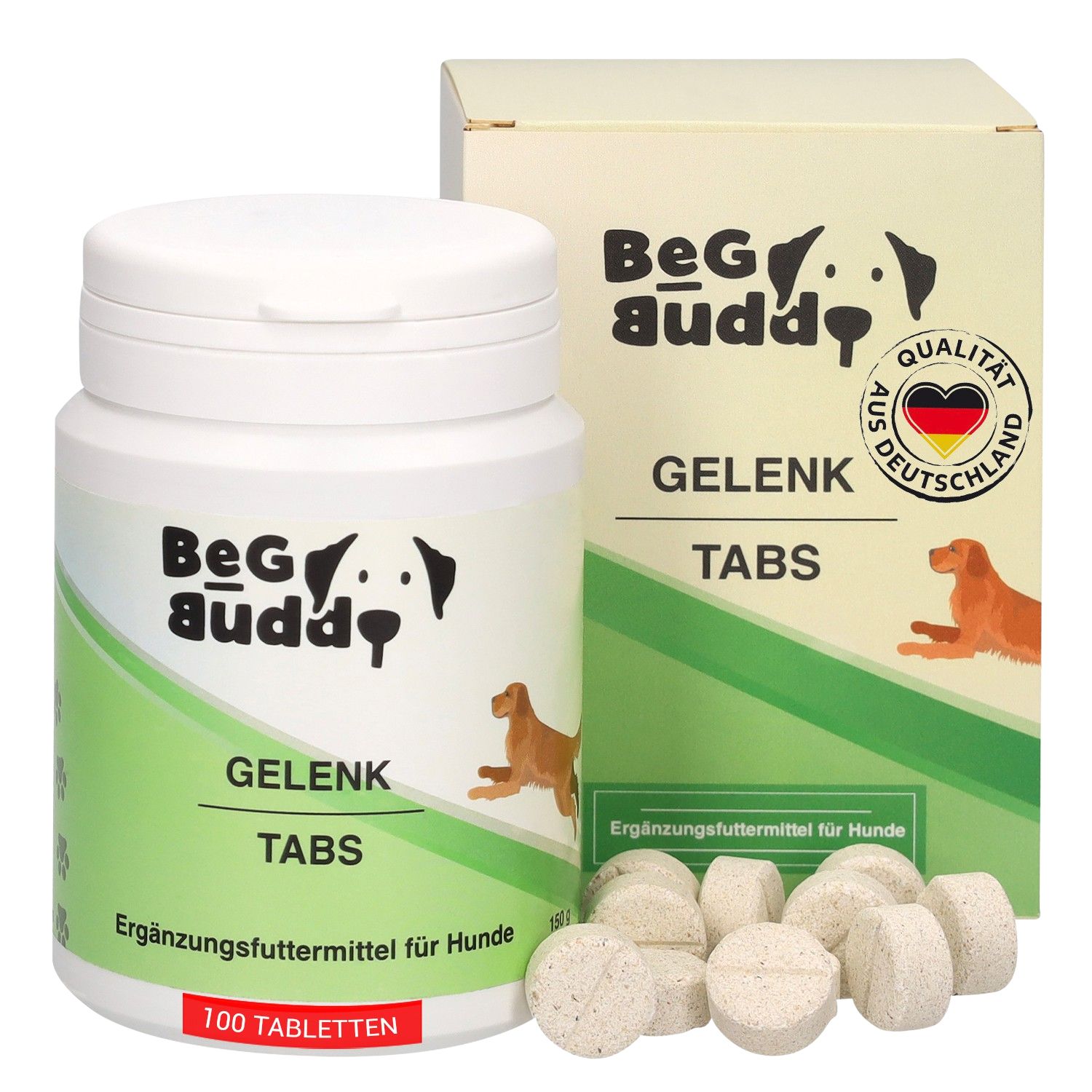 BeG Buddy Gelenktabletten für Hunde, Gelenk Hund mit Grünlippmuschel, MSM, Teufelskralle