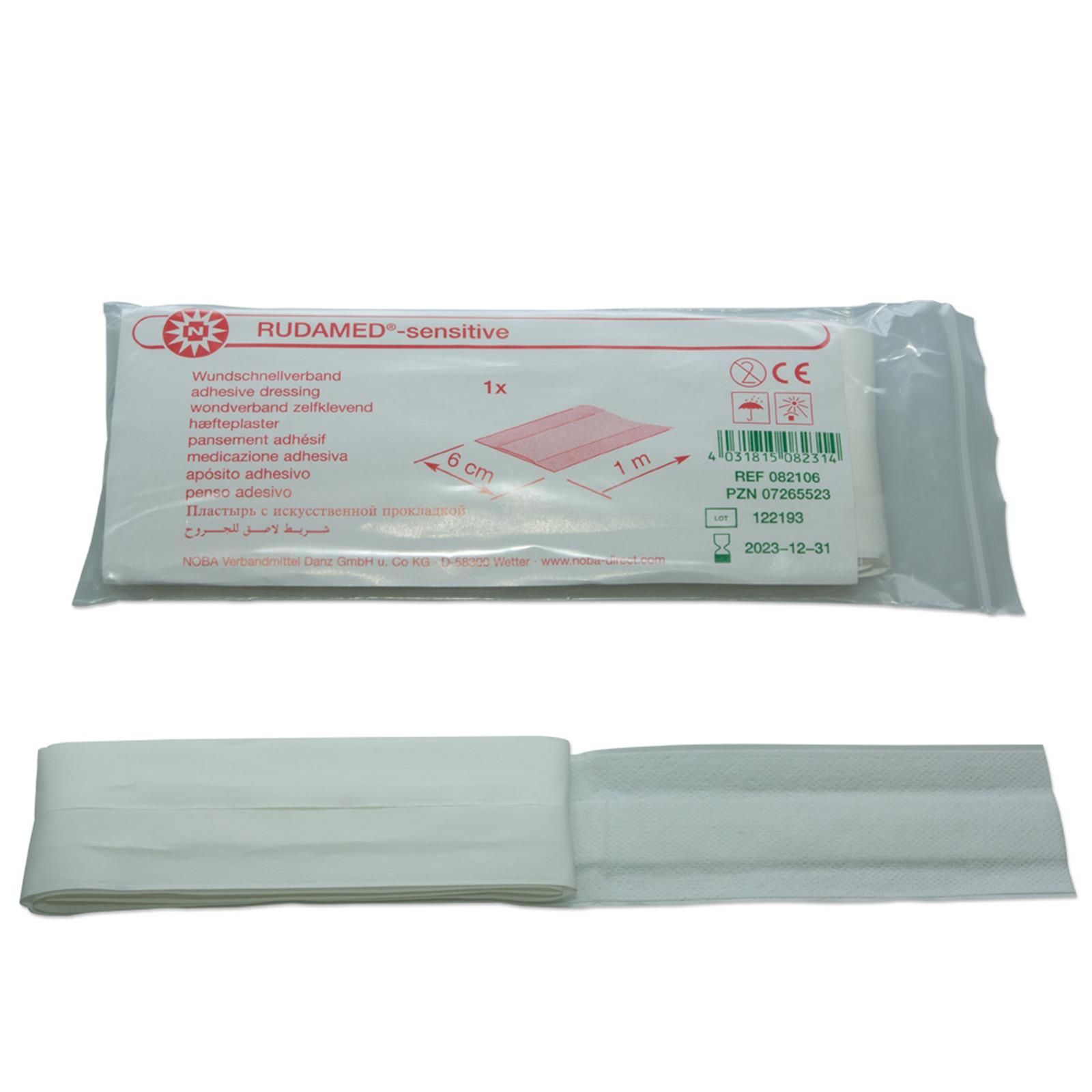 NOBA Rudamed sensitive Wundpflaster 6 cm x 1 m weiß