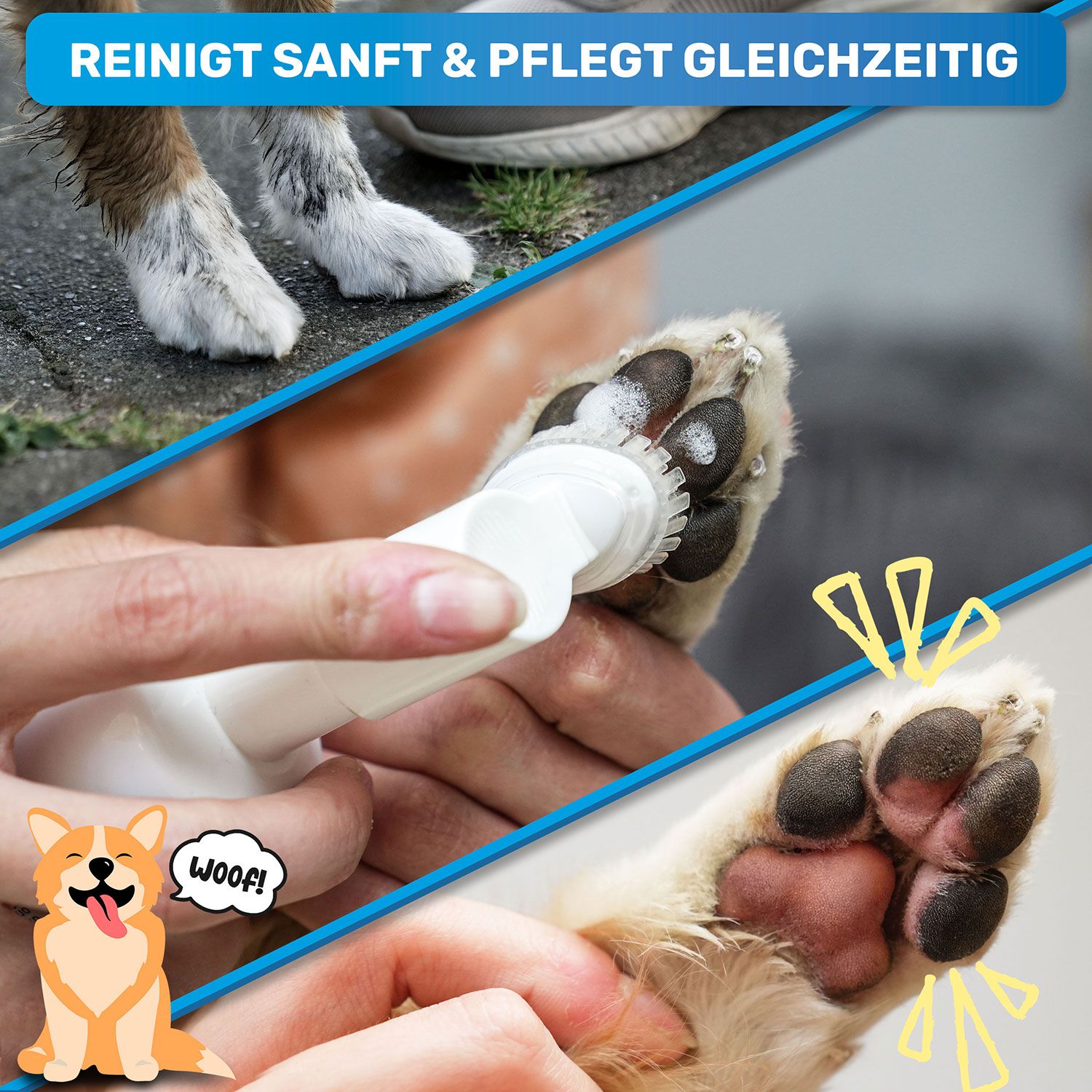 BluePet Pfotenschaum sanfter Pfotenreiniger für Hunde & Katzen