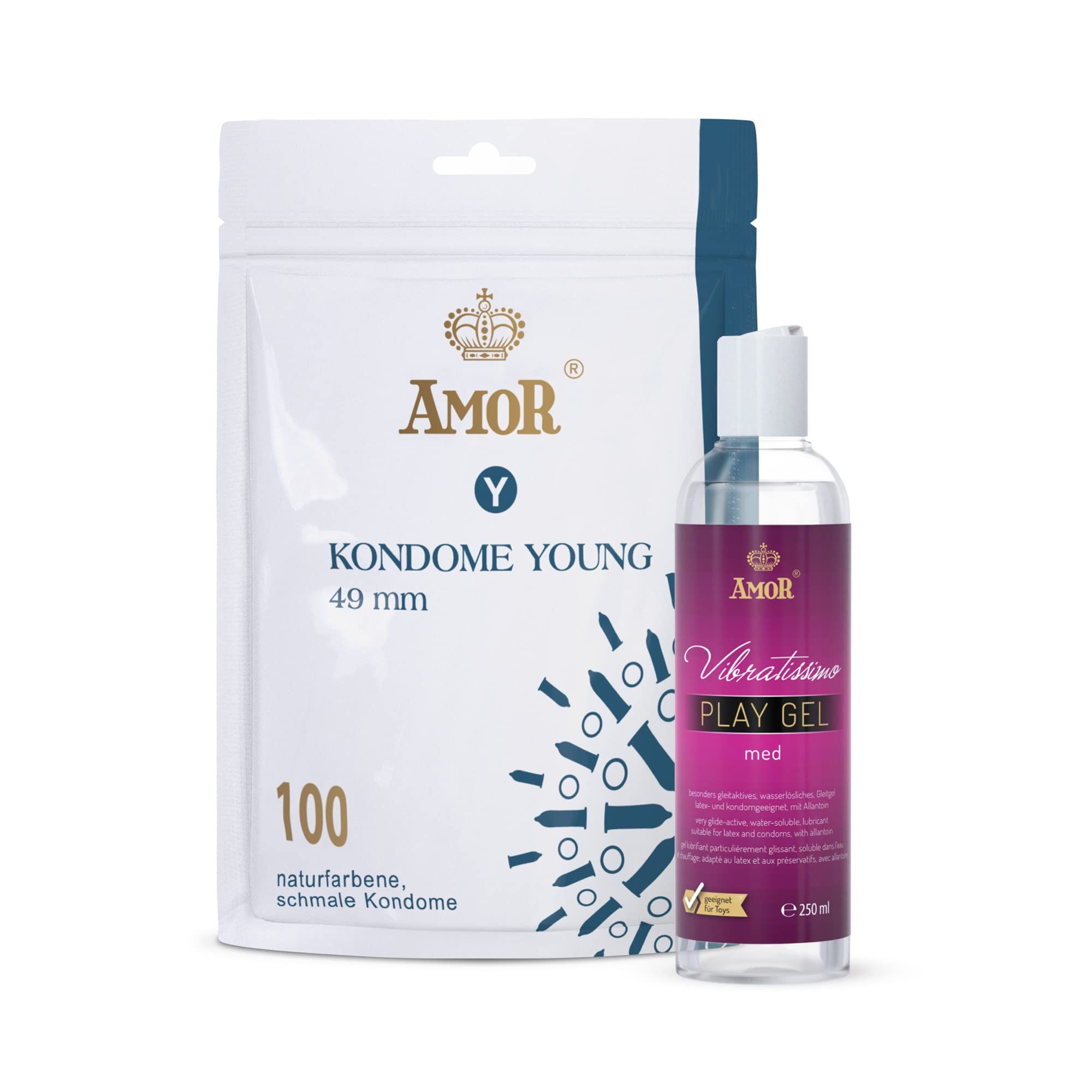 Amor Nature Young + PlayGel Med Set 100 St Kondome