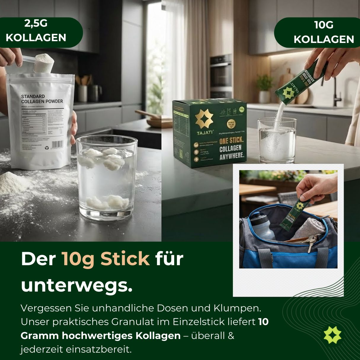 10g hochdosiert Collagen Sticks to Go 1800 Dalton – Collinstant® Kollagen mit Vitamin C