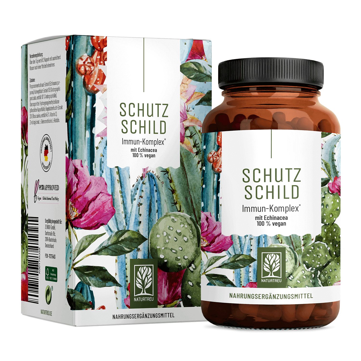 Immun* Komplex mit Echinacea Vitamin C Zink Selen L-Histidin & Kalmegh - Schutzschild - NATURTREU®