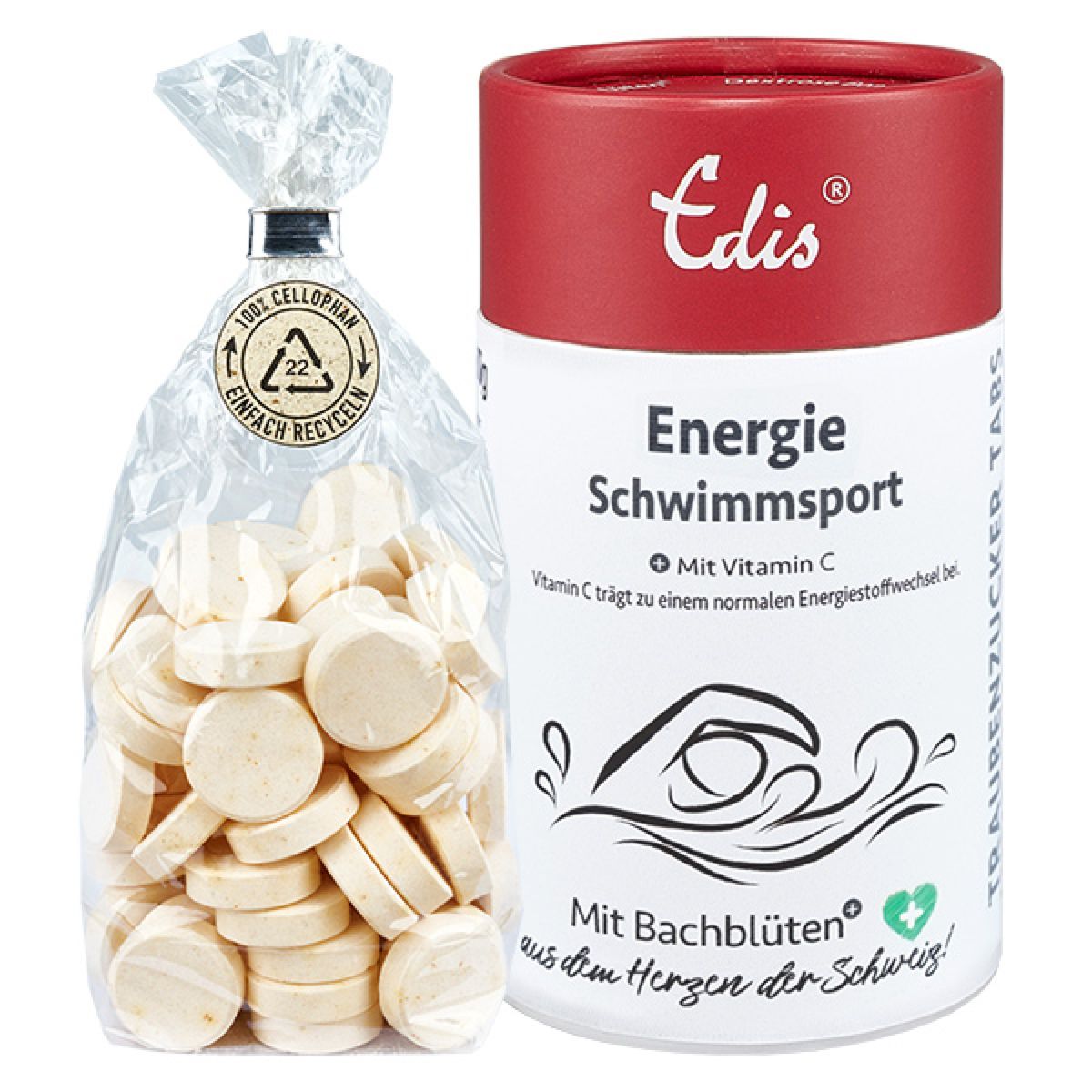 Edis® Energie Schwimmsport Bachblüten Traubenzucker