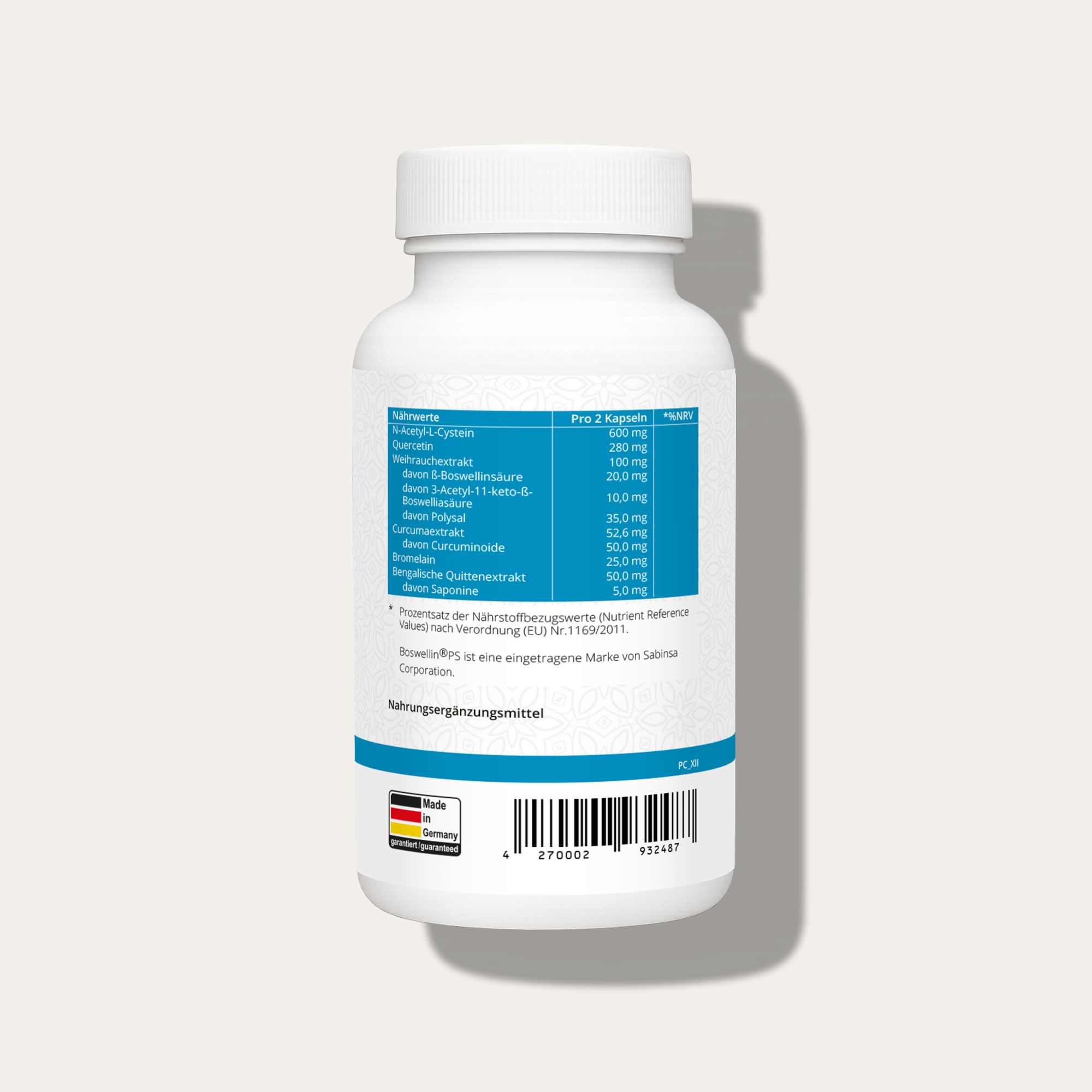 PURMEO Atemvital  - mit 20 mg Boswellin®PS Boswellinsäure, NAC, Quercetin & Bromelain