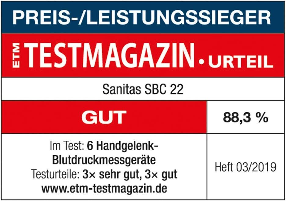 Sanitas Handgelenk-Blutdruckmessgerät  vollautomatische Blutdruck- und Pulsmessung