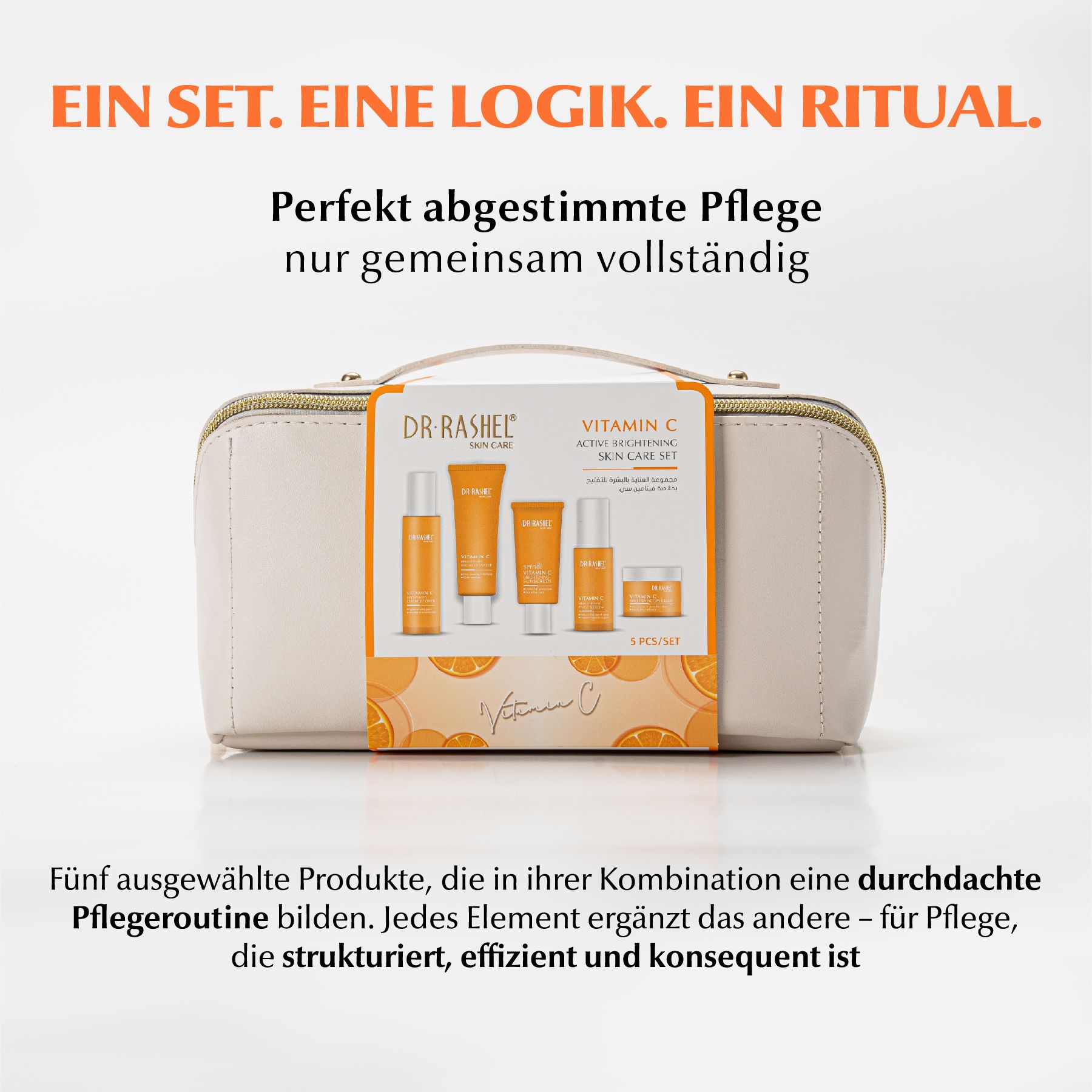 DR RASHEL Gesichtspflege-Set  Vitamin C  Anti-Falten Geschenkbox Serum Creme SPF