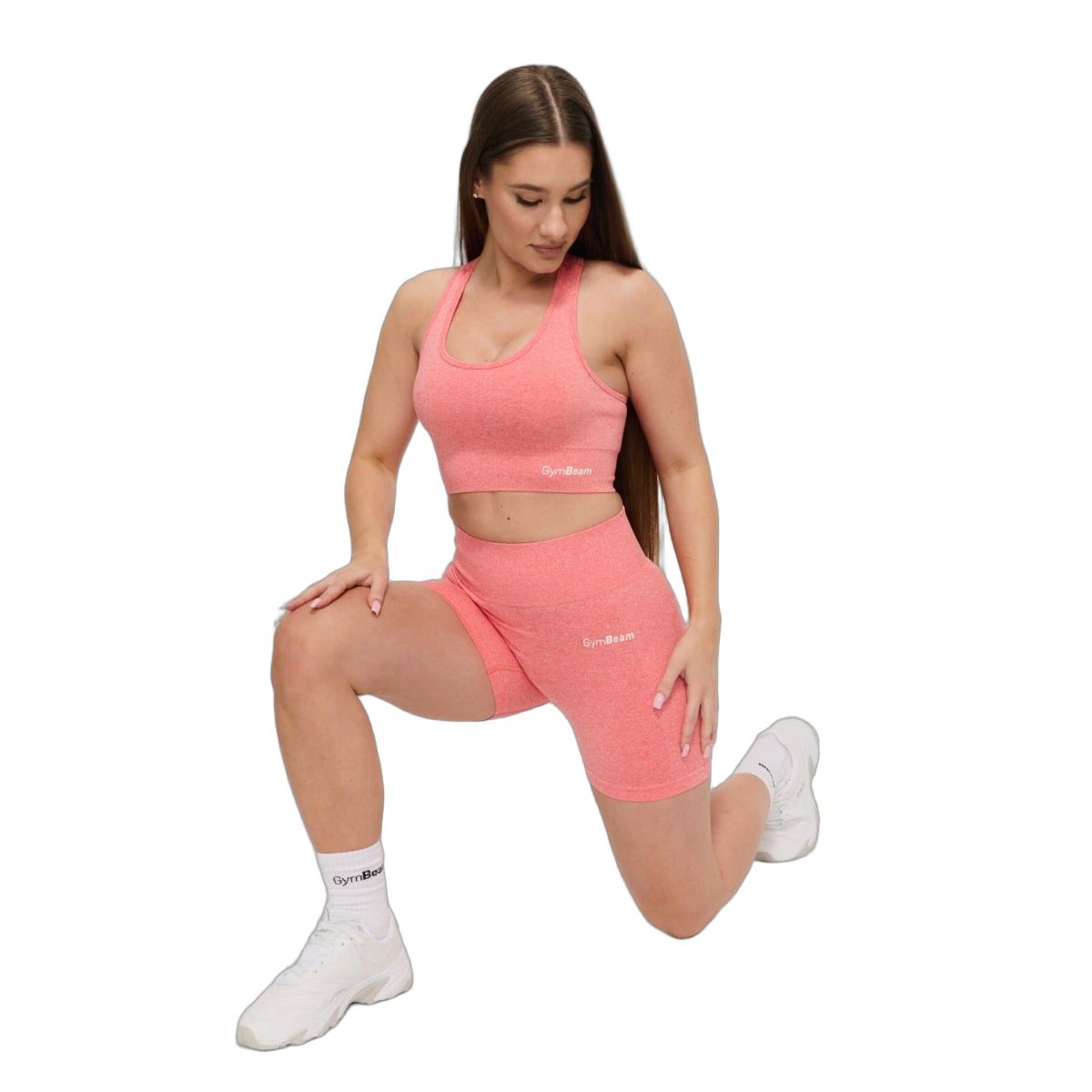 GymBeam Sport-BH für Frauen nahtlos mit breiten Trägern FLO Coral