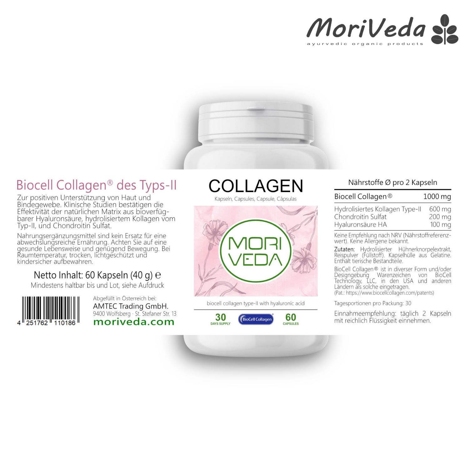 MoriVeda® - BioCell ® Hyaluronsäure Collagen-II