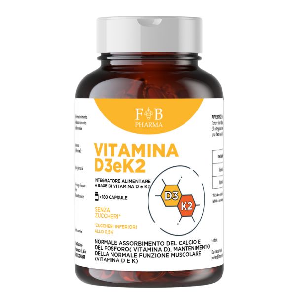 FB PHARMA - Vitamina D3 K2 Colecalciferolo Menachinone Ossa