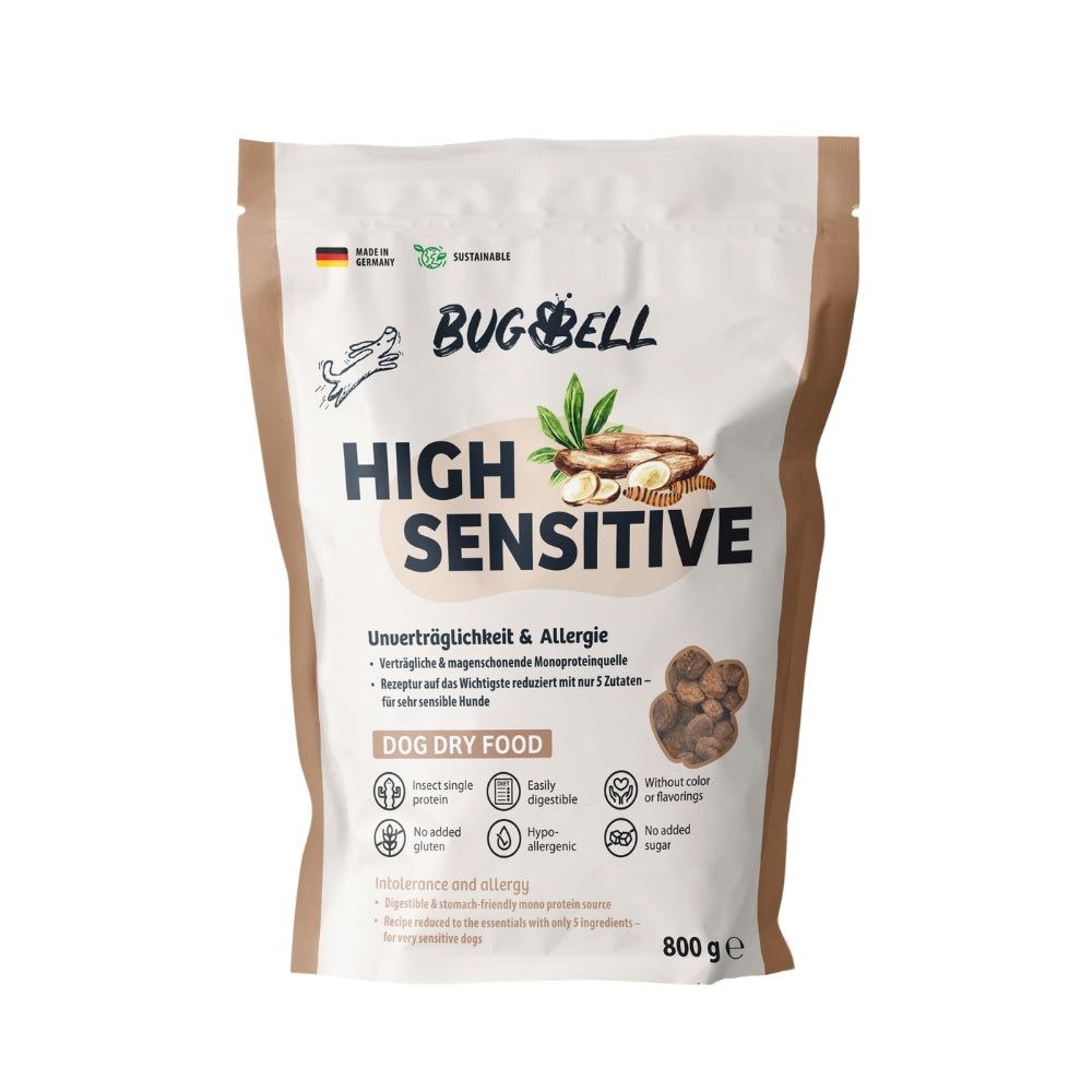 BugBell Trockenfutter HighSensitive - Unverträglichkeit & Allergie 800 g Pellets