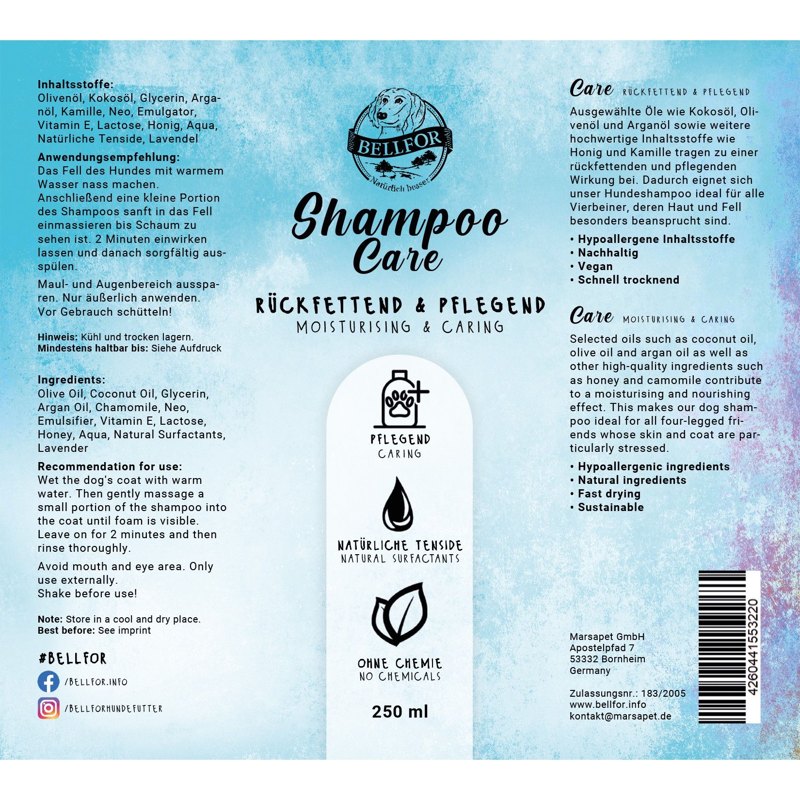Bellfor Hundeshampoo Care von Bellfor