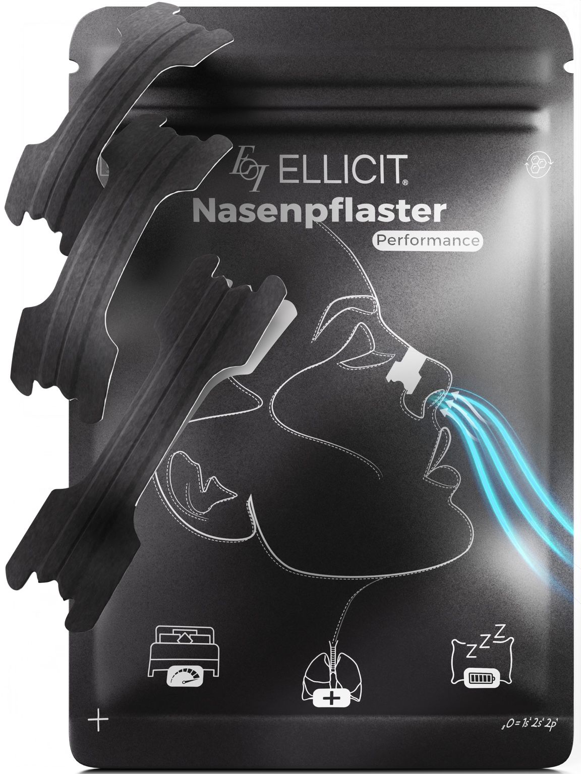 Ellicit® Nasenpflaster Schwarz, Universalgröße 30 St