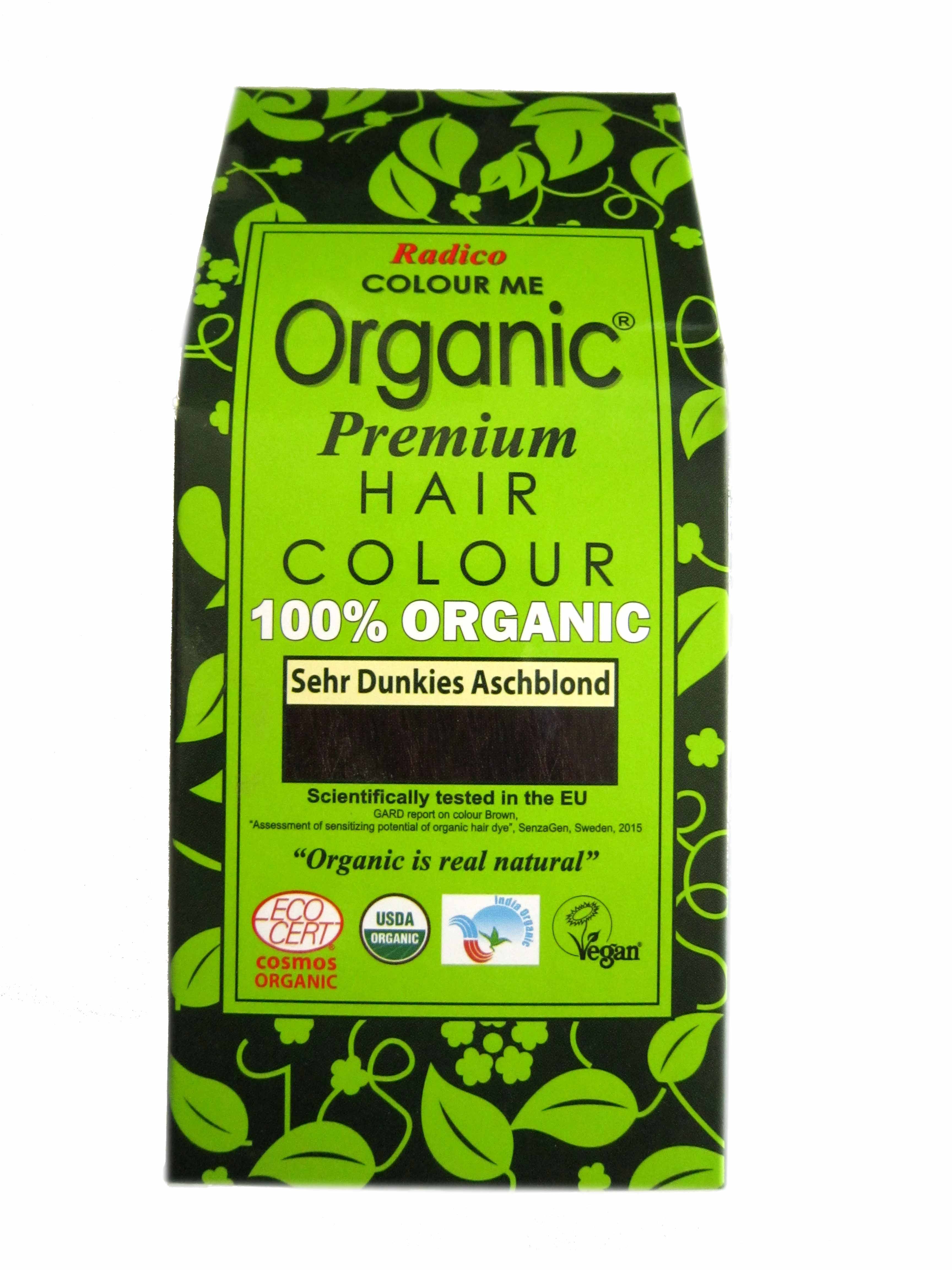 Radico Colour Me Organic Pflanzenhaarfarbe Dunkles Aschblond 100 g