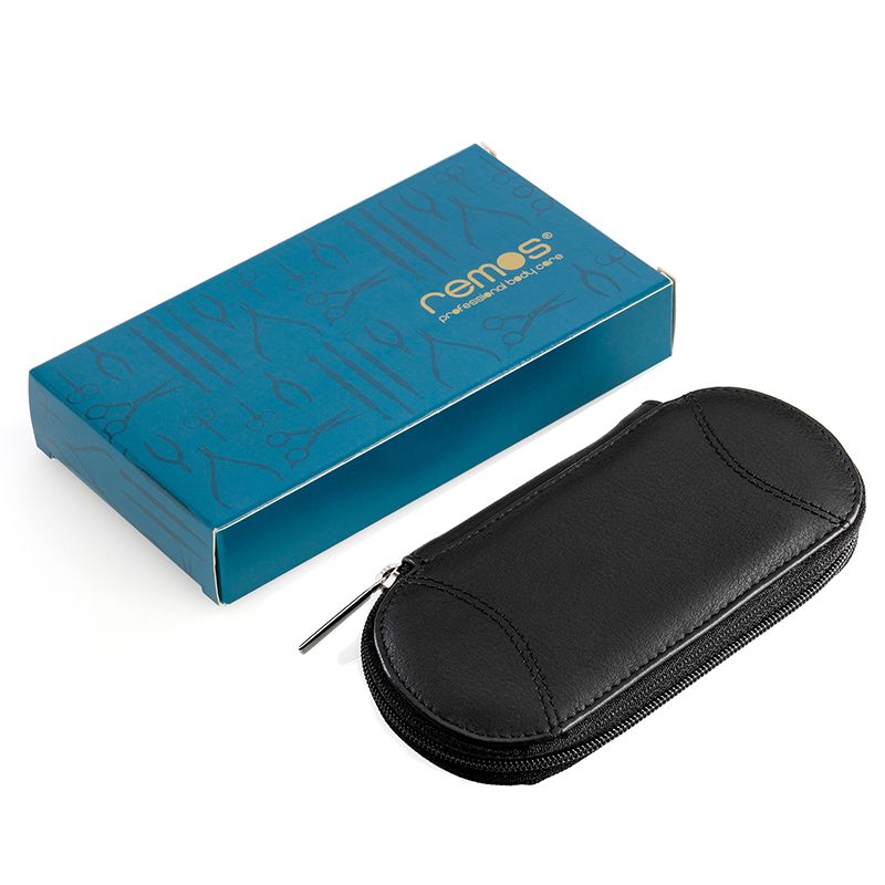 REMOS Etui "Tellus", echtes Leder, schwarz, leer