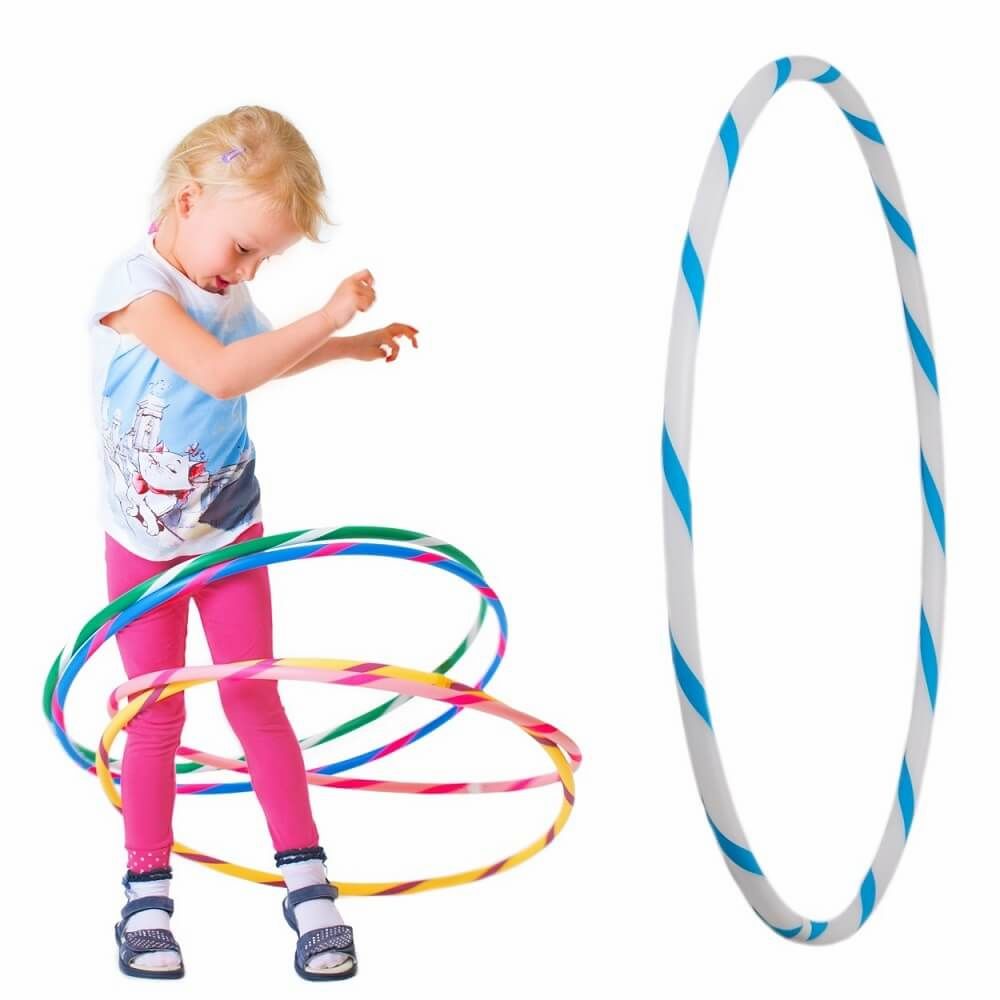 Hoopomania Kinder-Hula-Hoop mit Grip-Tape | Ø 60 cm Weiß-Blau 1 St
