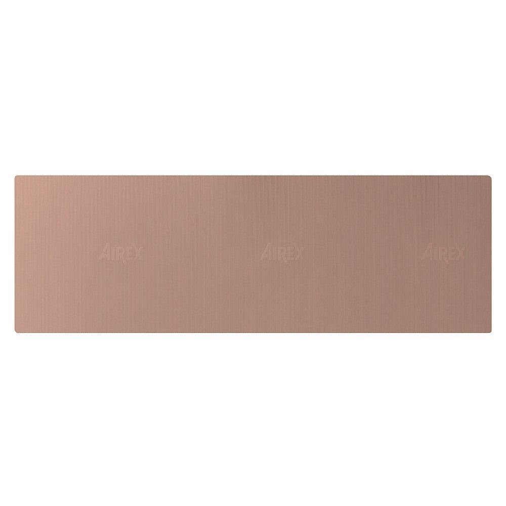Rechteckige, beige Gymnastikmatte. AIRREX-Logo mehrfach. Geriffelte Oberfläche.