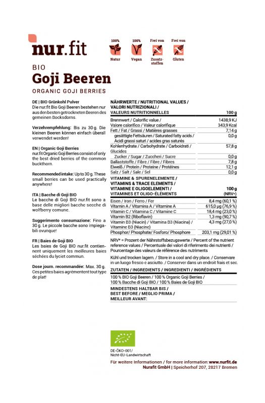 nur.fit BIO Goji Beeren