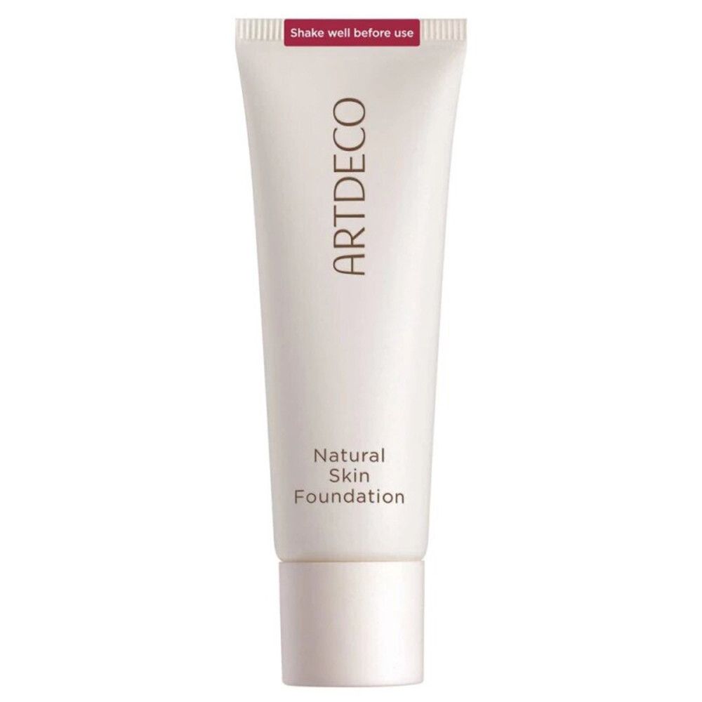 Tube mit Foundation. Aufschrift: ARTDECO, Natural Skin Foundation. Text: Shake well before use.
