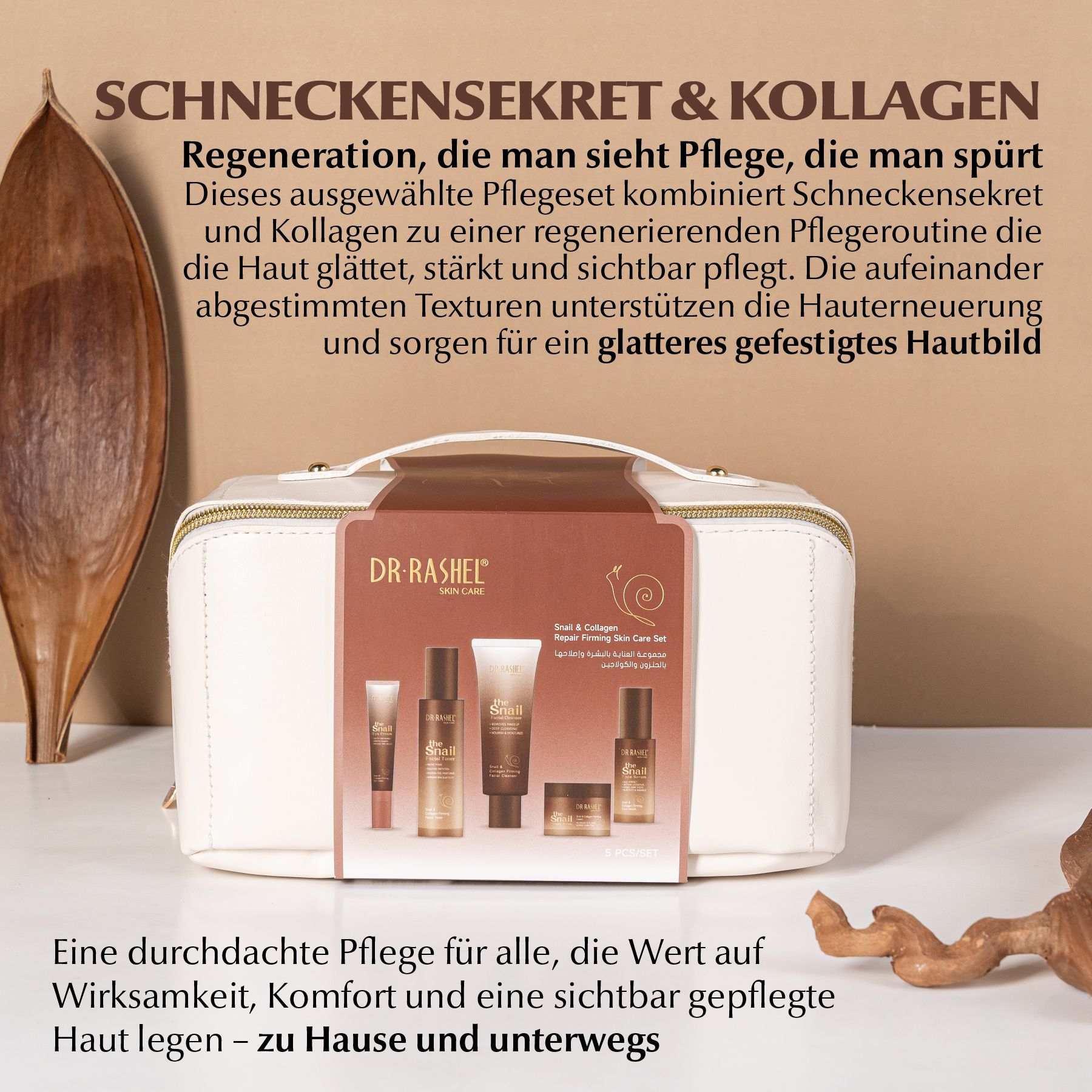 DR RASHEL Gesichtspflege-Set Kollagen Snail Mucin  Augenserum Cream Cleanser Toner