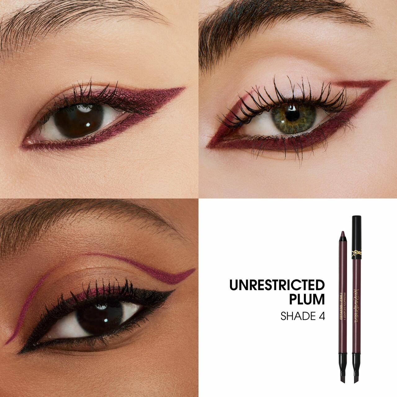 Yves Saint Laurent Eyeliner in Unrestricted Plum, Shade 4, mit Applikator.