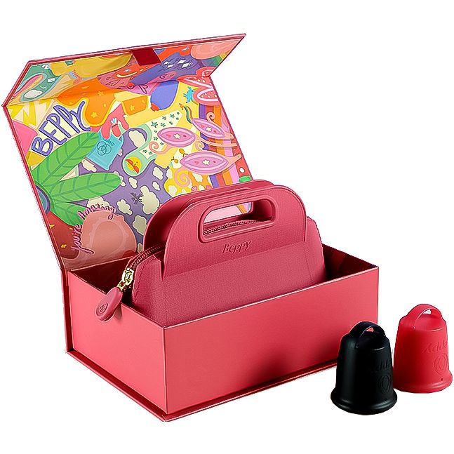 Beppy Cups *CHERRY* Box (Rot/Schwarz) inklusive Aufbewahrungstasche