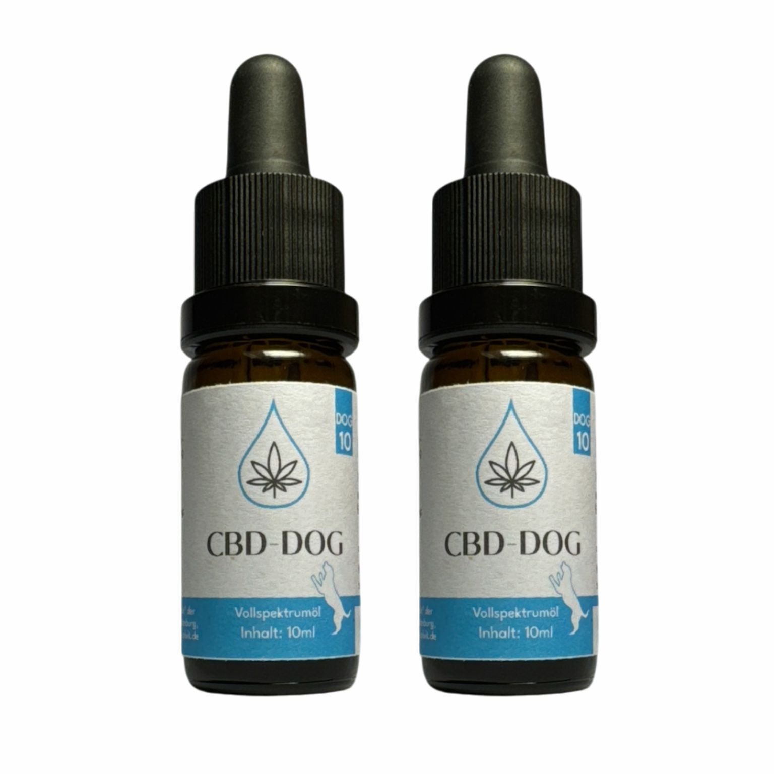 Rolvit CBD Öl für Hunde im Doppelpack mit je 10% Anteil, Laborgeprüft 20 ml Tropfen