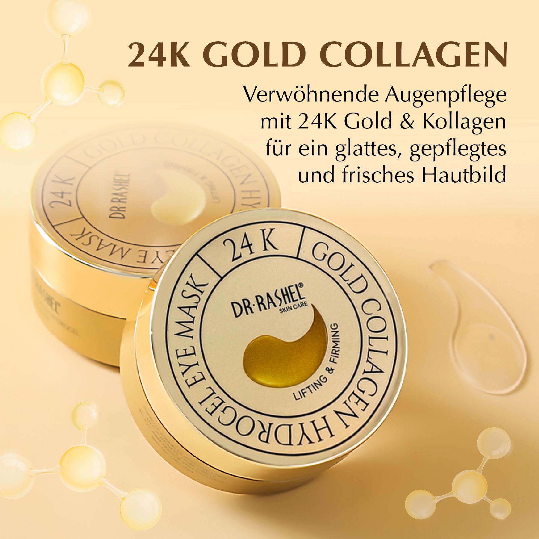 DR.RASHEL Augenpads Kollagen Gel Augenmaske Anti-Falten Gold