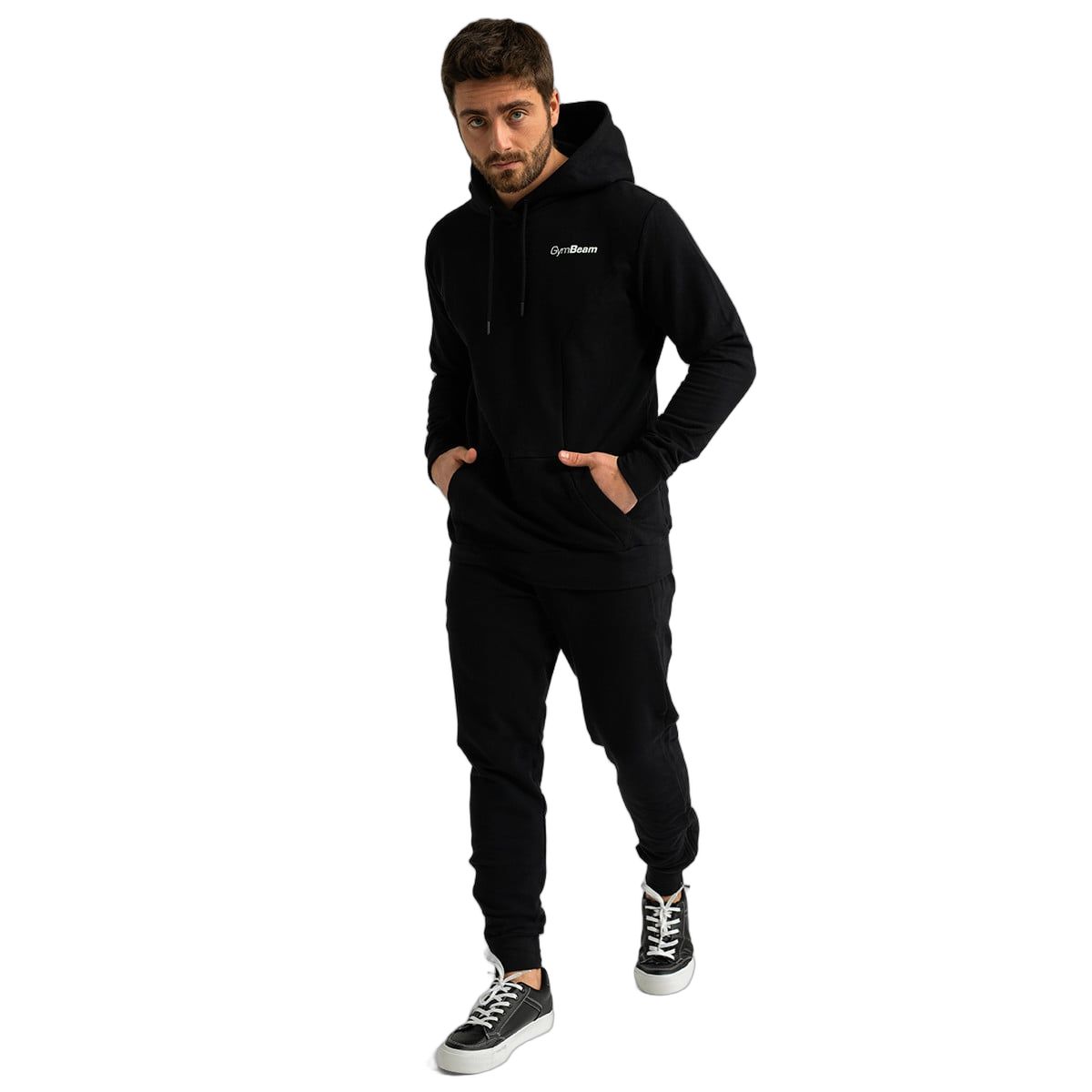 GymBeam Jogginghose Herren Slim Fit mit Kordelzug Black