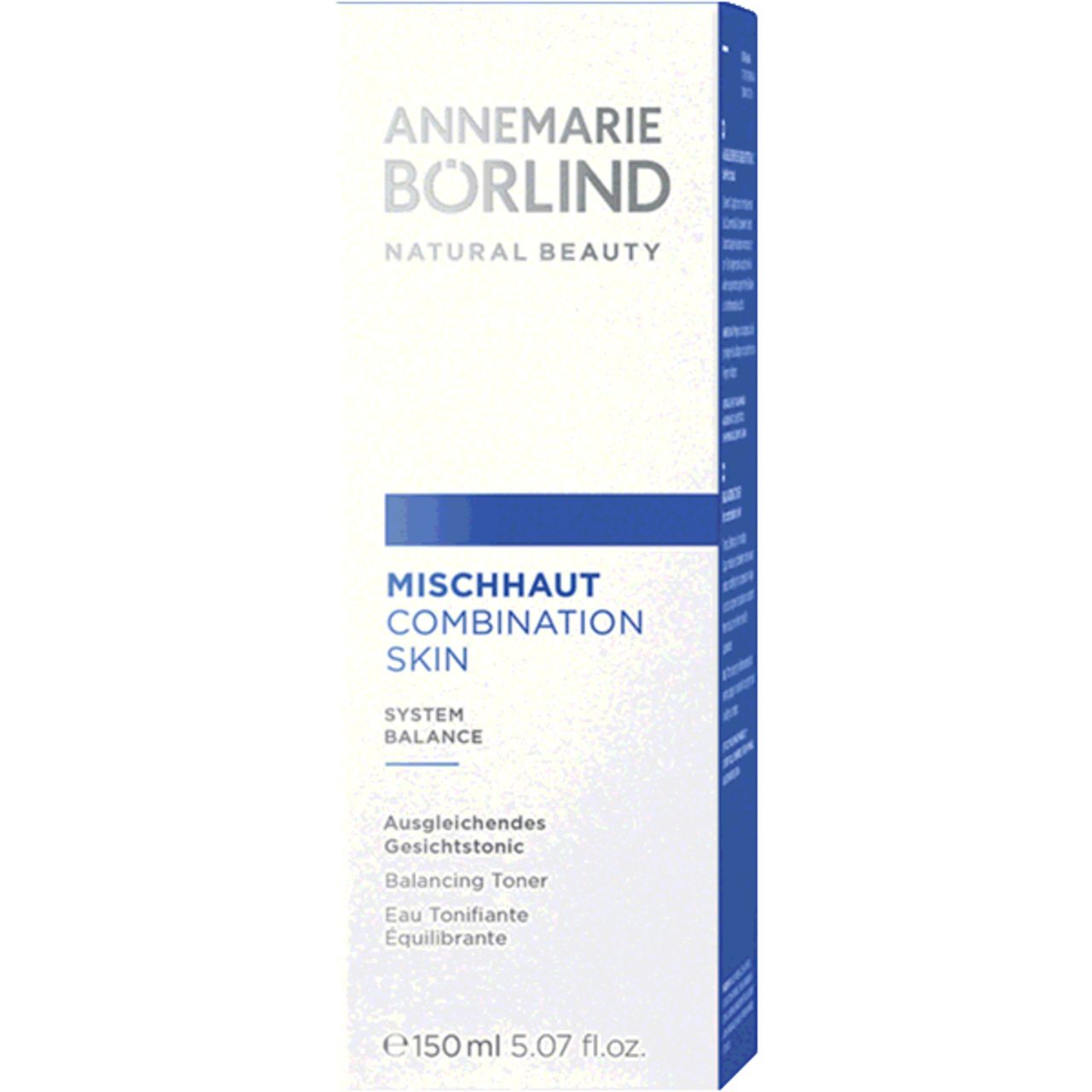 ANNEMARIE BÖRLIND Gesichtstonic-Verpackung. Weiß-blaue Schachtel. Aufschrift: MISCHHAUT, 150 ml.