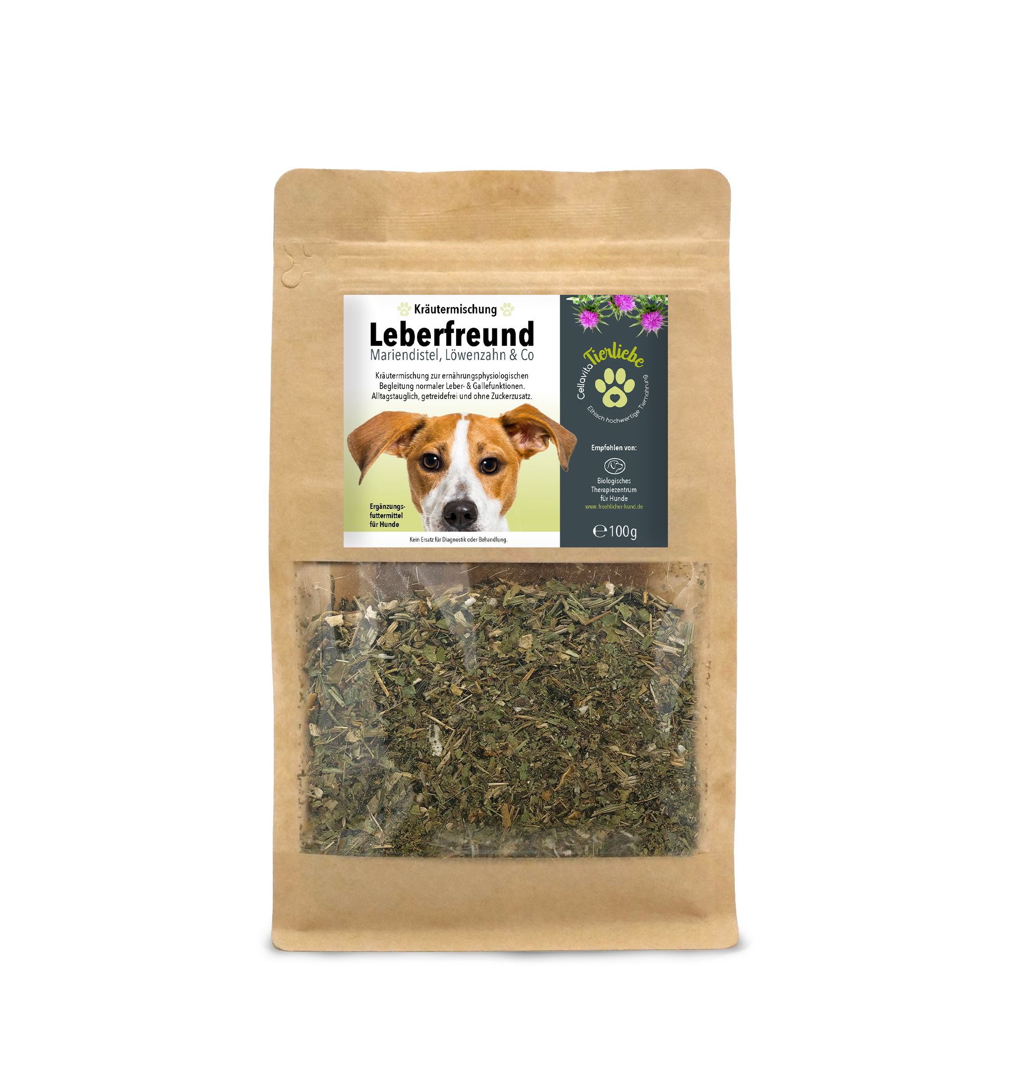 Cellavita - Leberfreund für Hunde Mariendistel, Löwenzahn & Co 100 g Kräuter